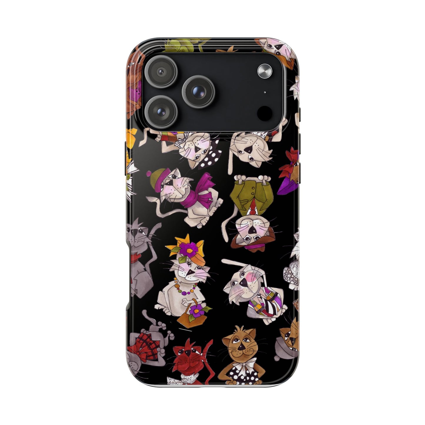 Spice Cats Tossed Black Phone Case