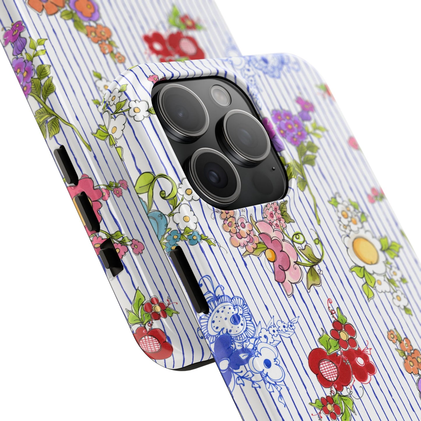 Mixed Bouquets Blue / White Phone Case