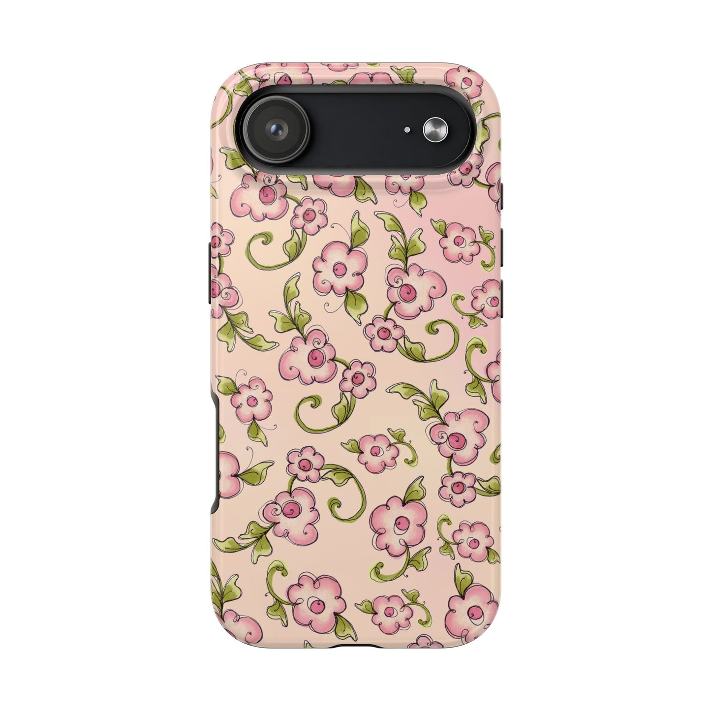 Scroll Daisies Peach / Peach Phone Case
