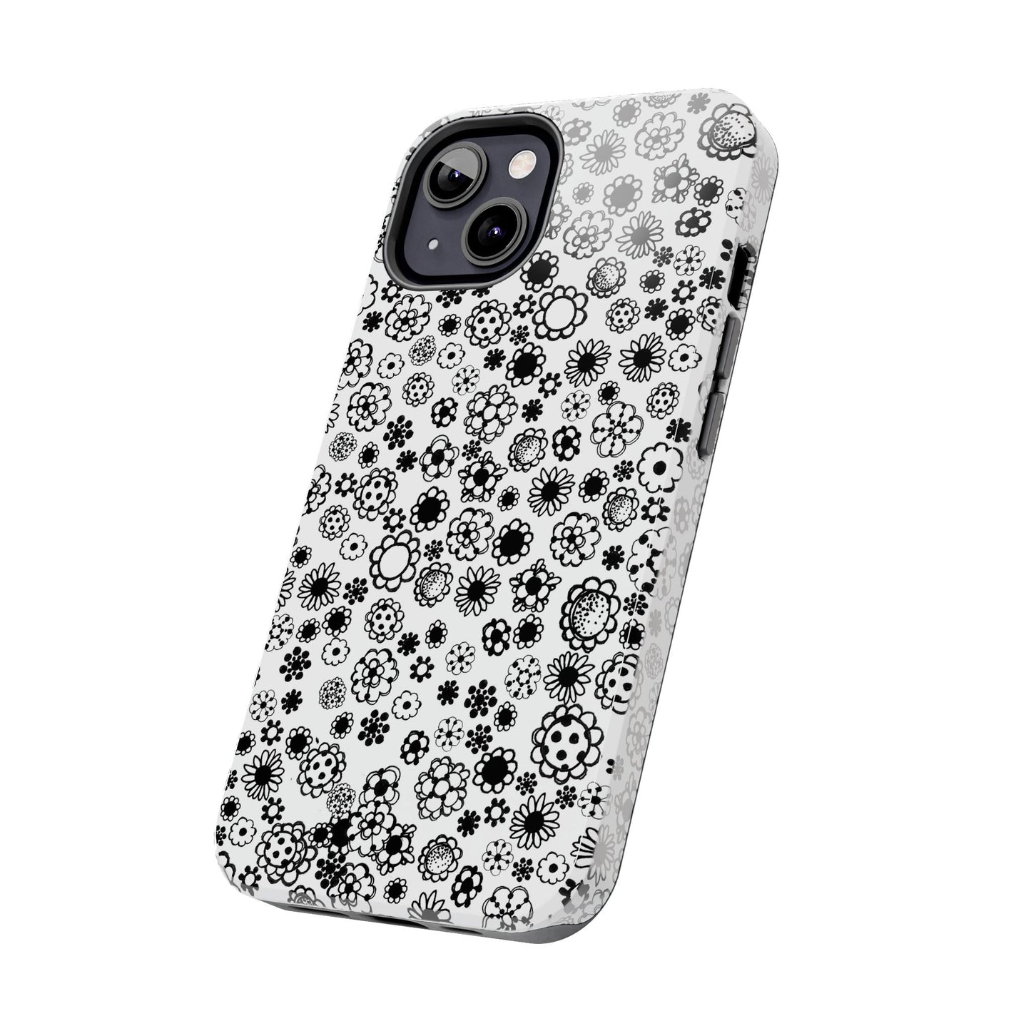 Posie Dots White / Black Phone Case