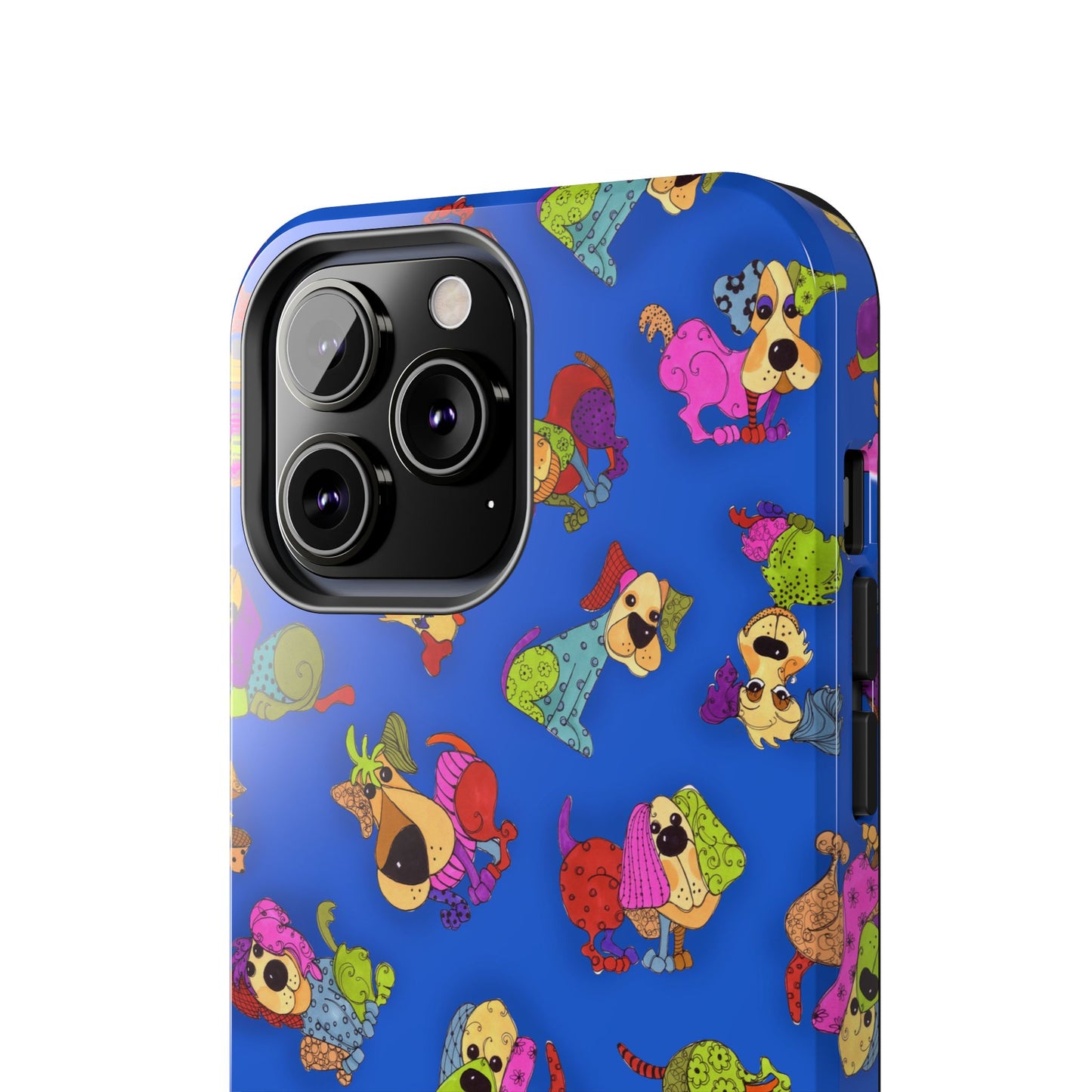 Tossed Happy Dogs Blue Phone Case