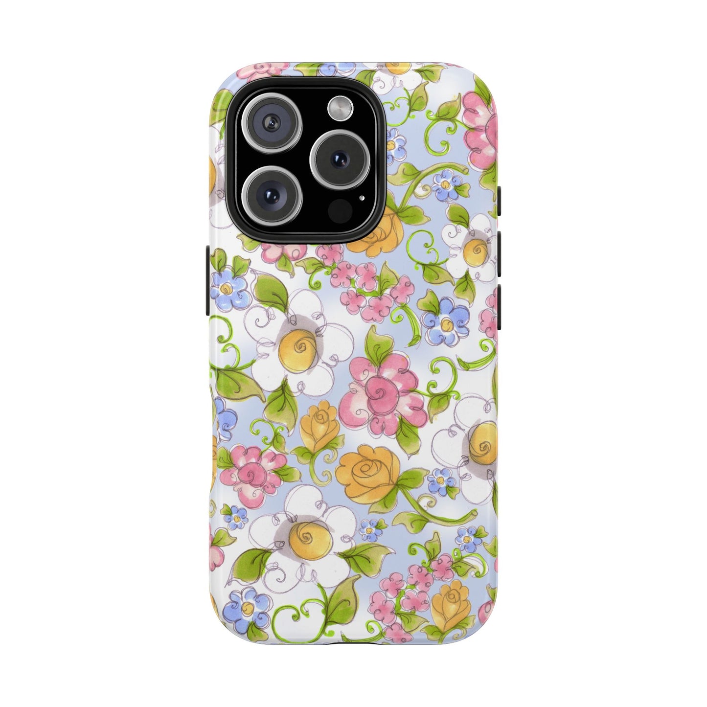 Flower Frolic Blue Phone Case