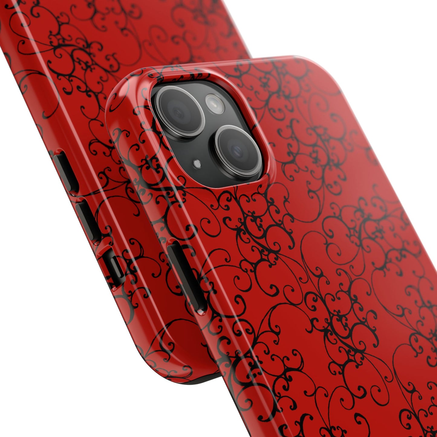 Elegant Scroll Red / Black Phone Case
