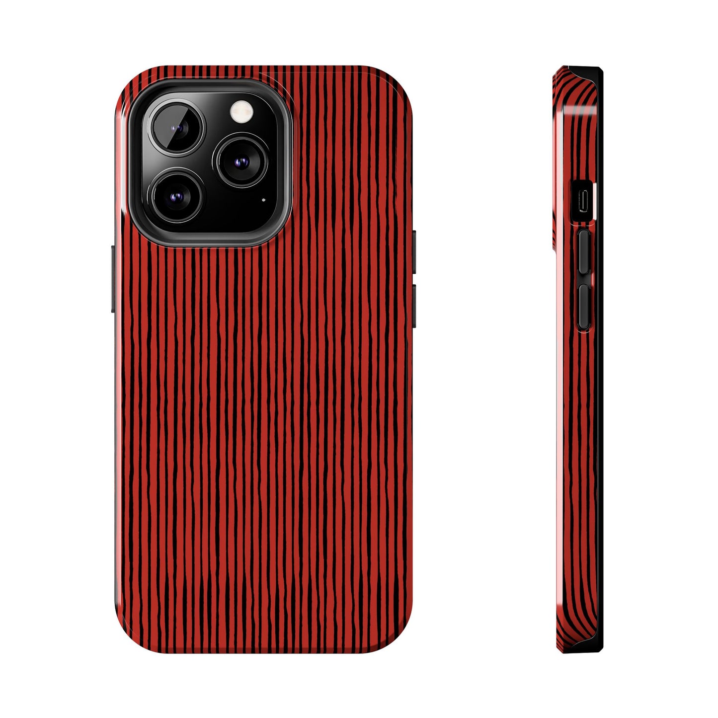 Quirky Bias Stripe Red / Black Phone Case