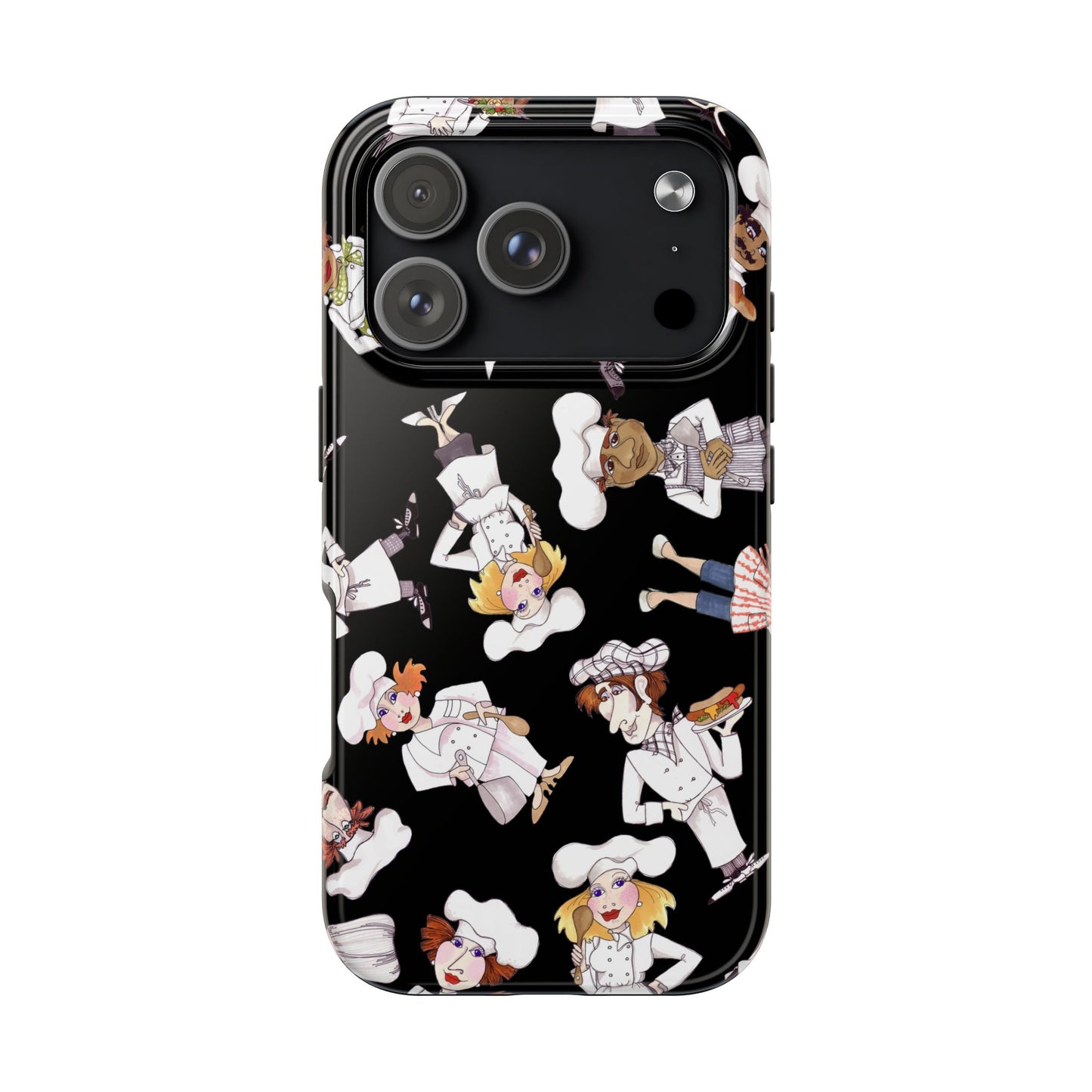 Tossed Chefs Black Phone Case