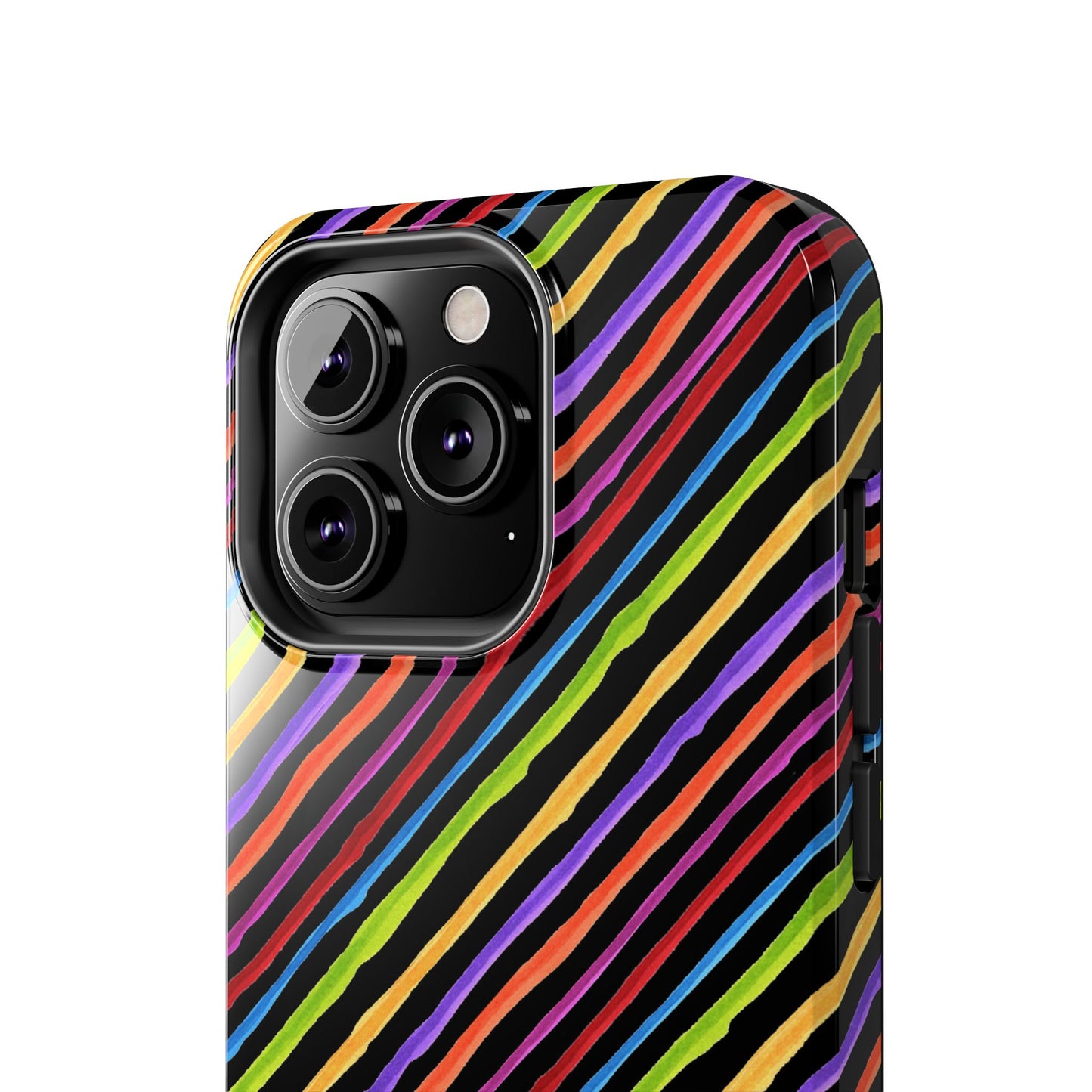 Quirky Bias Stripe Black Phone Case