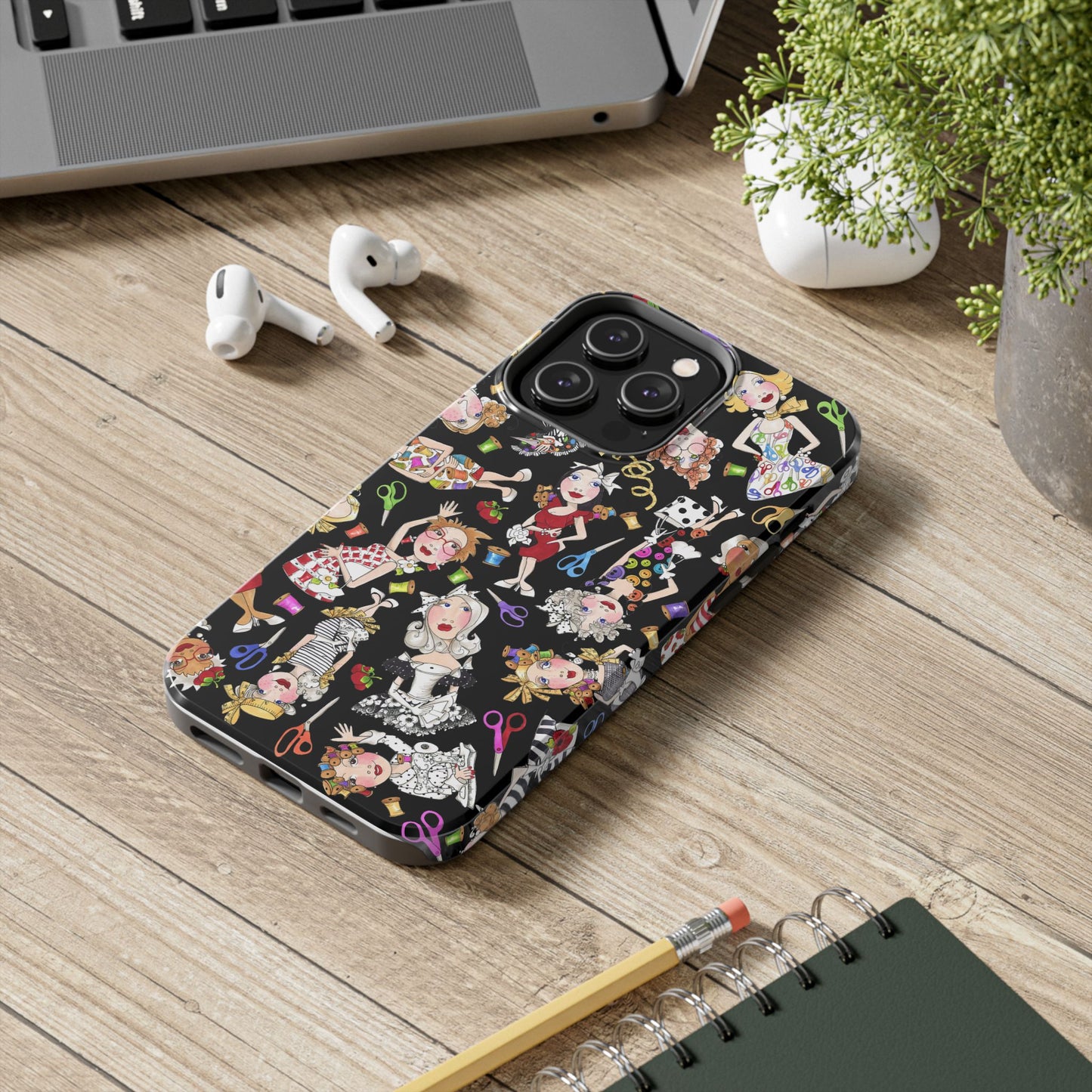 Sew Tossed Black Phone Case