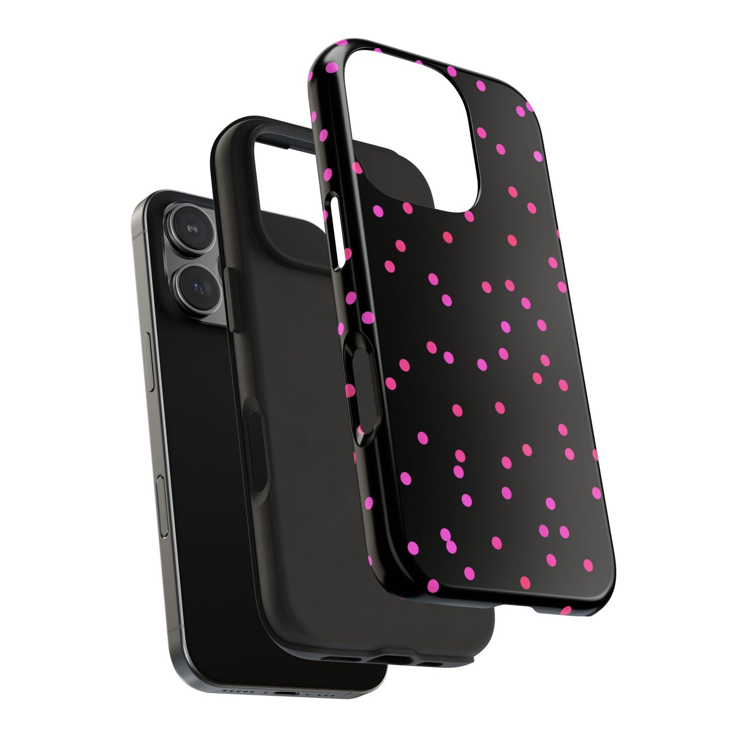 Space Dots Black / Cerise Phone Case