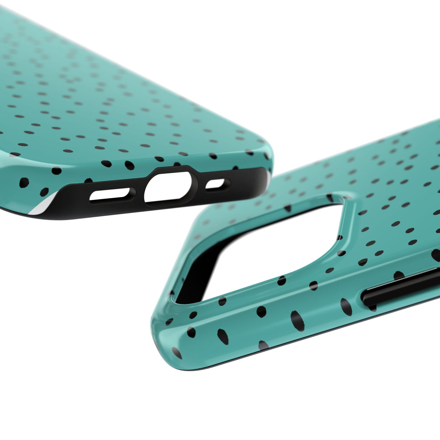 Dinky Dots Turquoise / Black Phone Case