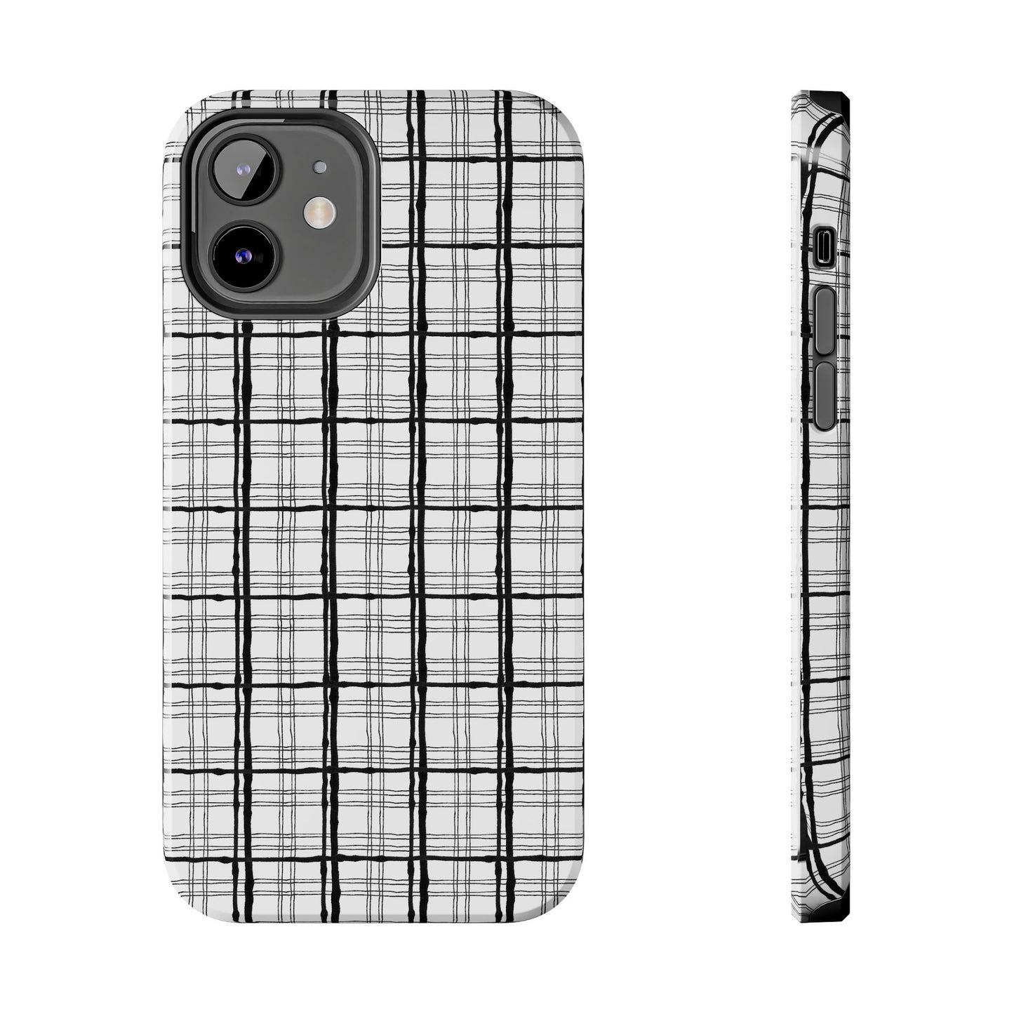 Sophistiplaid White / Black Phone Case