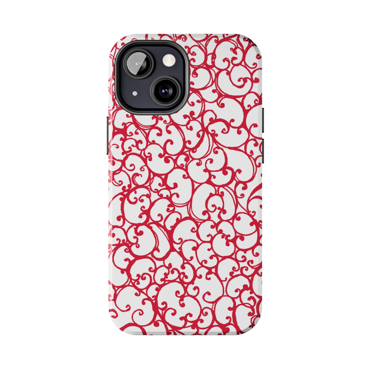 Scrollie White / Red Phone Case
