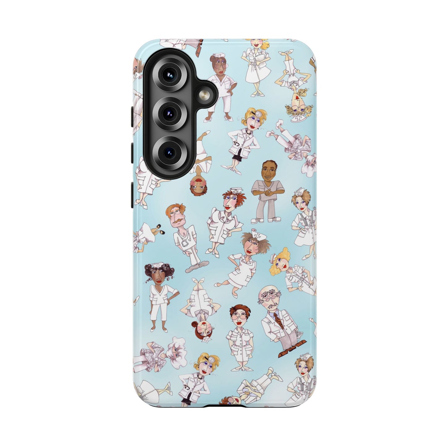 Tossed Nurses Aqua Phone Case