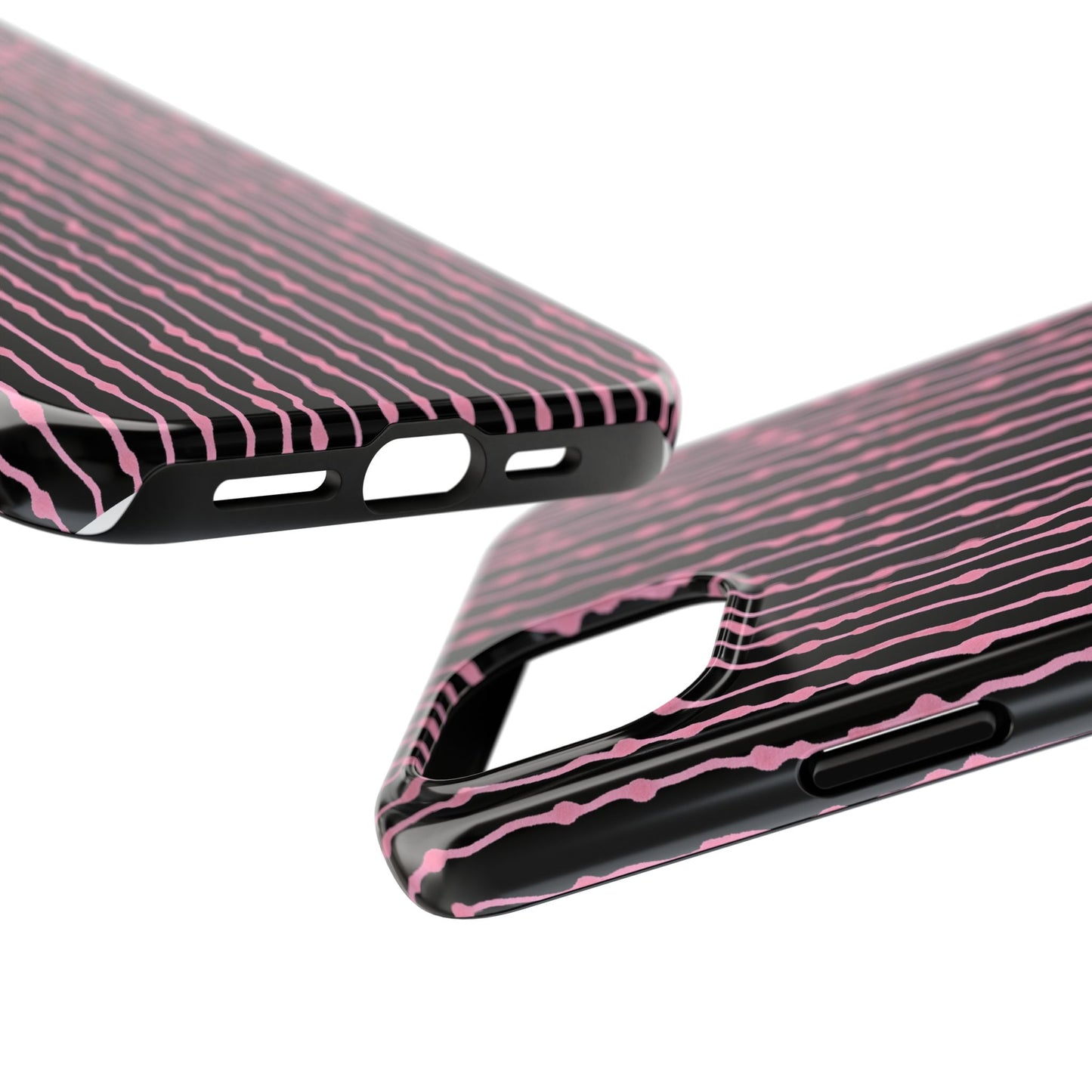 Faux Seersucker Black / Pink Phone Case