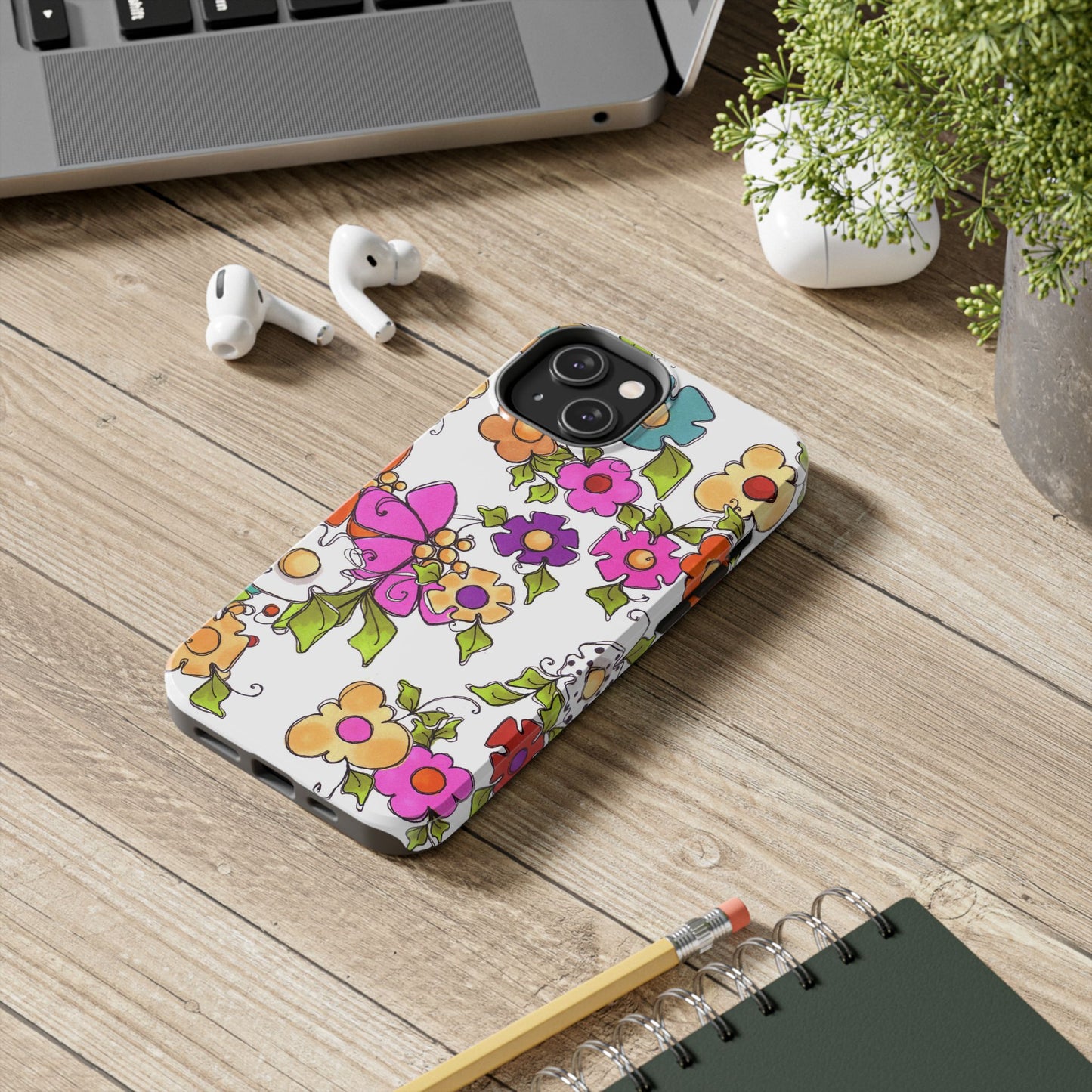 Happy Blooms White Phone Case