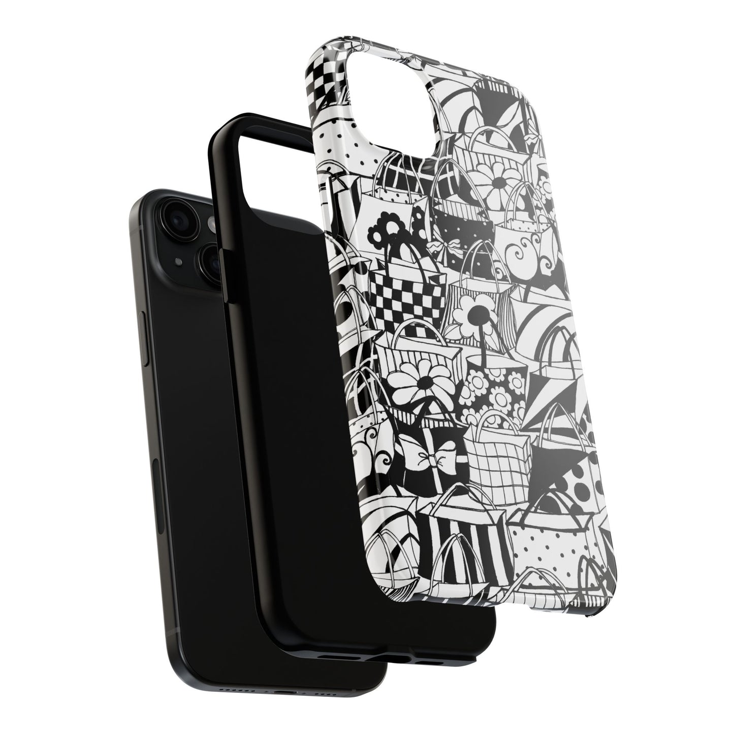 Totally Black / White Phone Case