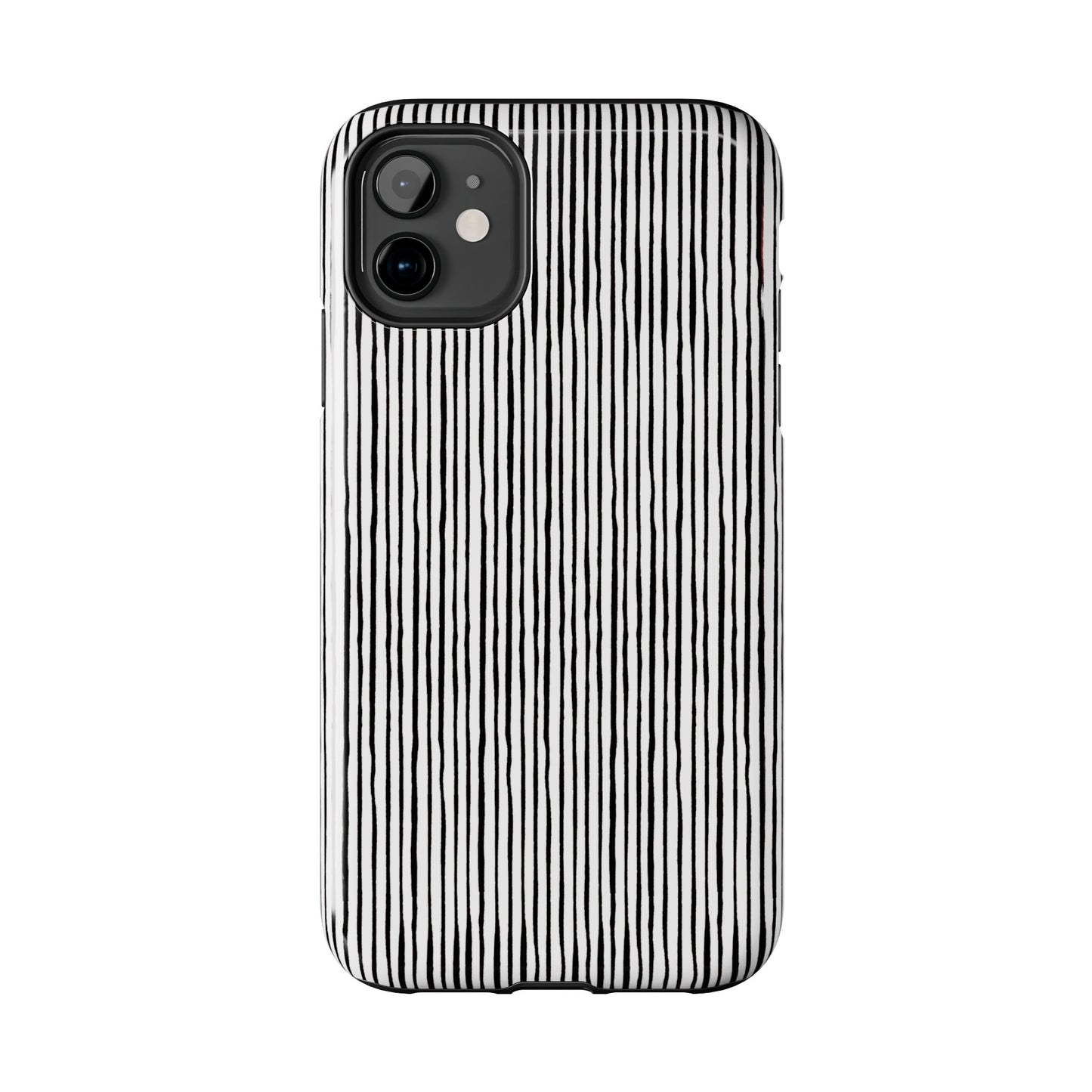 Quirky Pin Stripe White / Black Phone Case