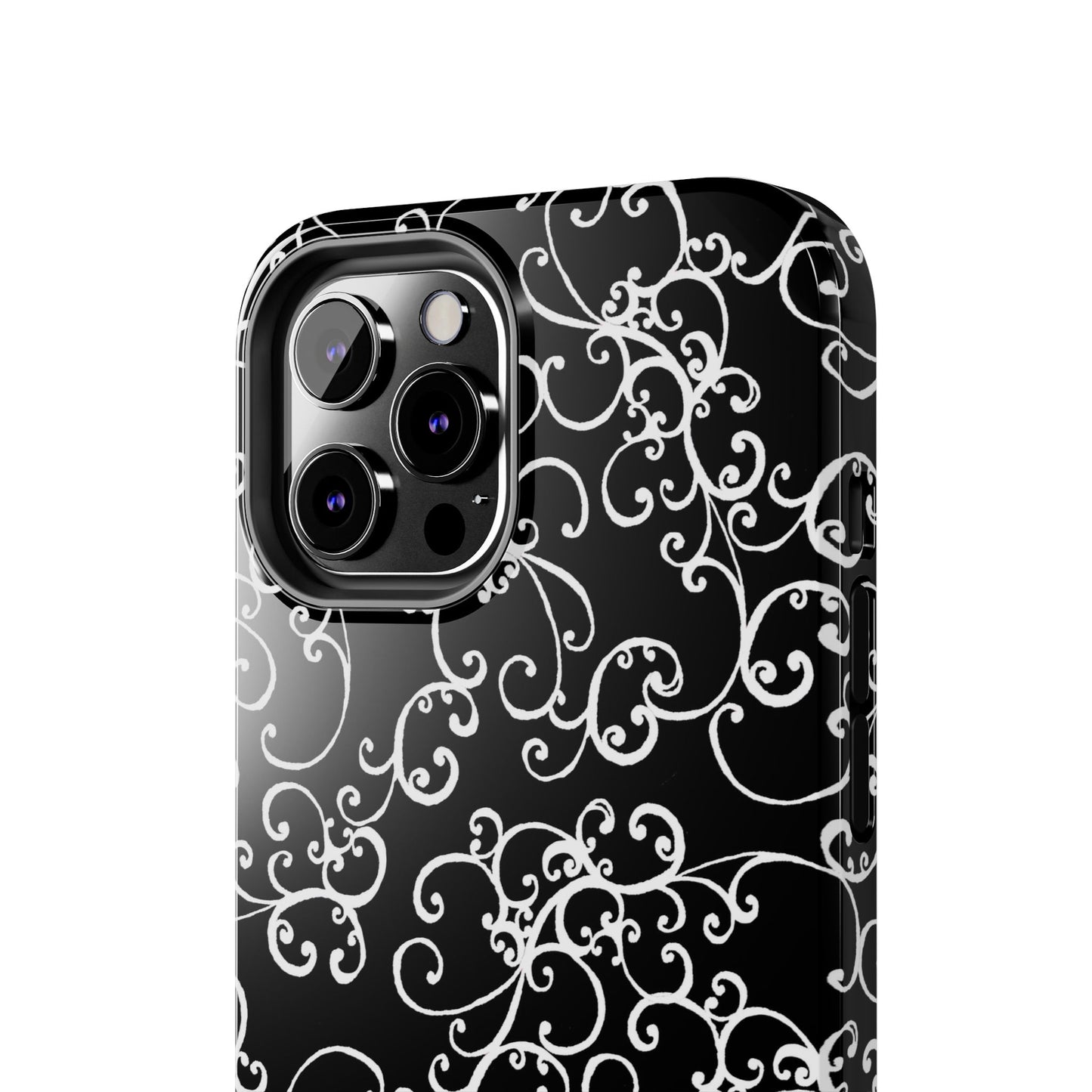 Elegant Scroll Black / White Phone Case