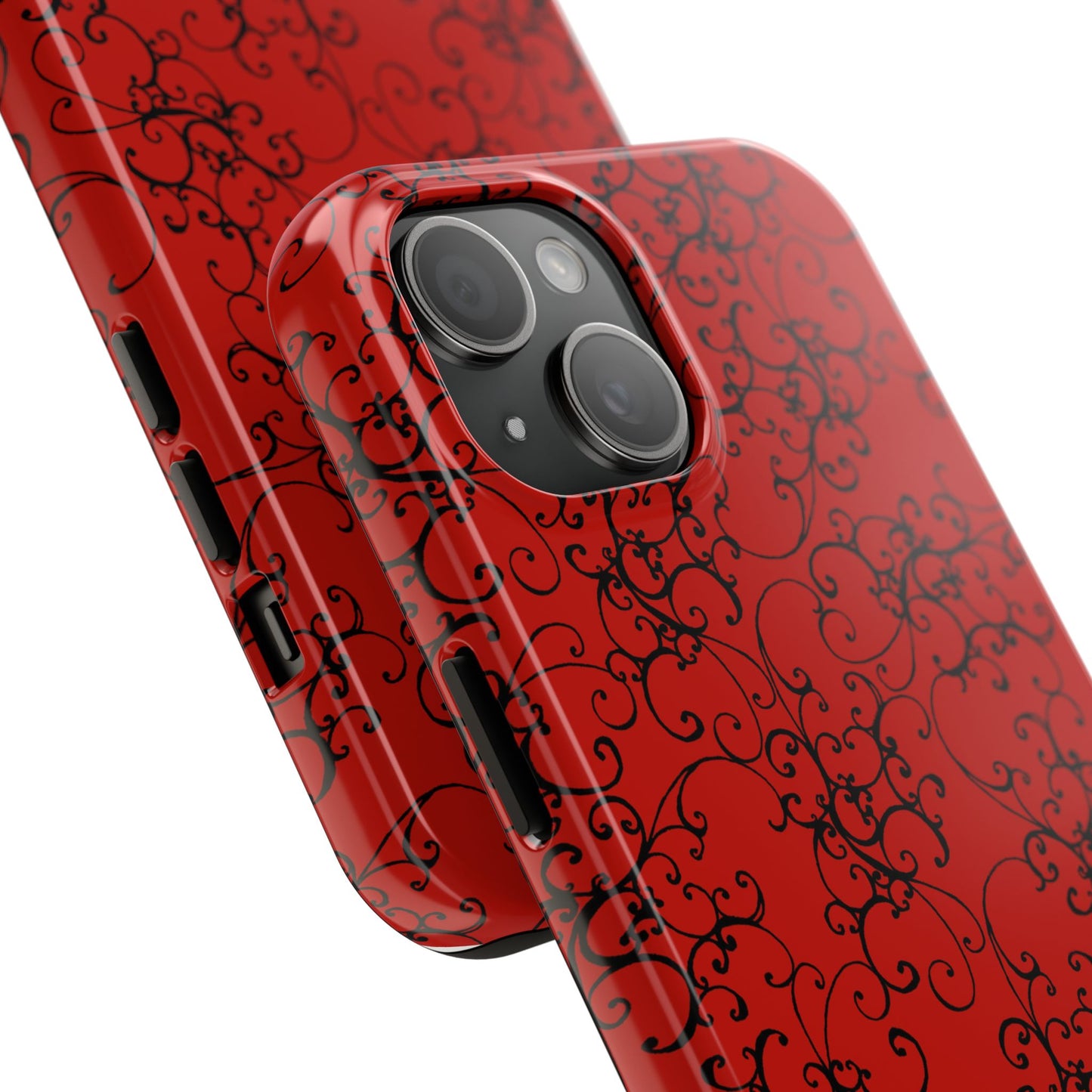 Elegant Scroll Red / Black Phone Case