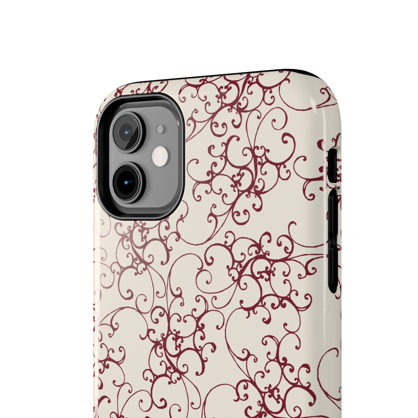 Elegant Scroll Ivory / Red Phone Case