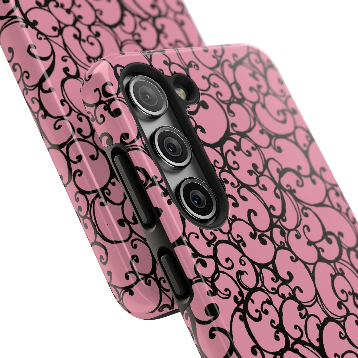 Scrollie Pink / Black Phone Case