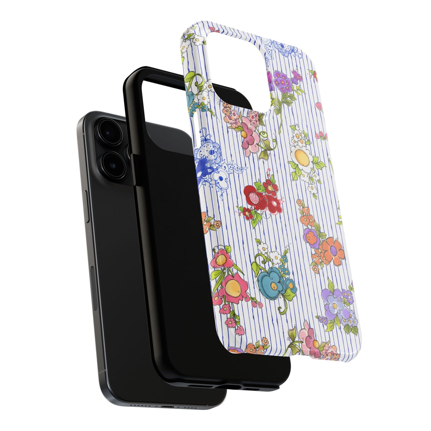 Mixed Bouquets Blue / White Phone Case