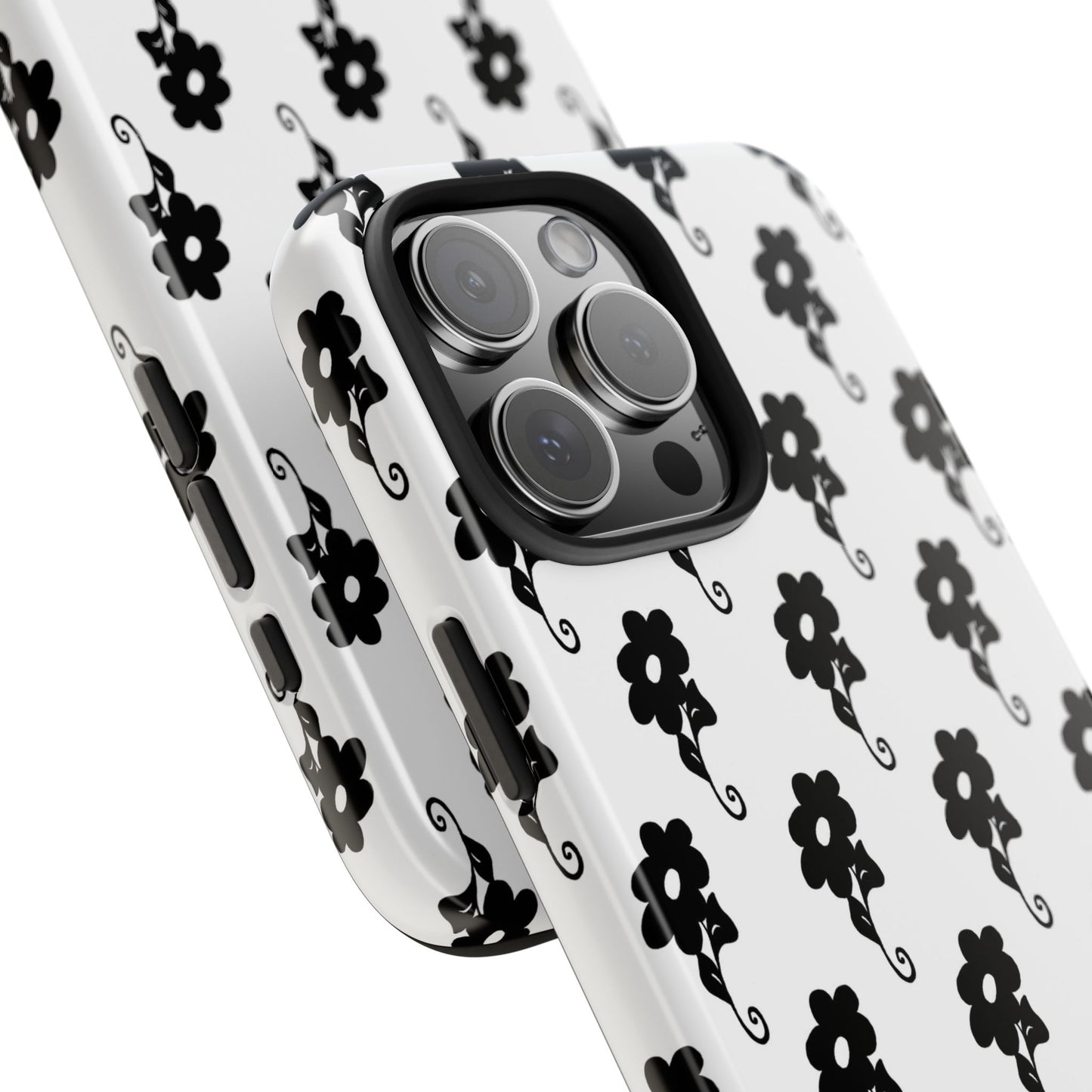 Flowers White / Black Phone Case