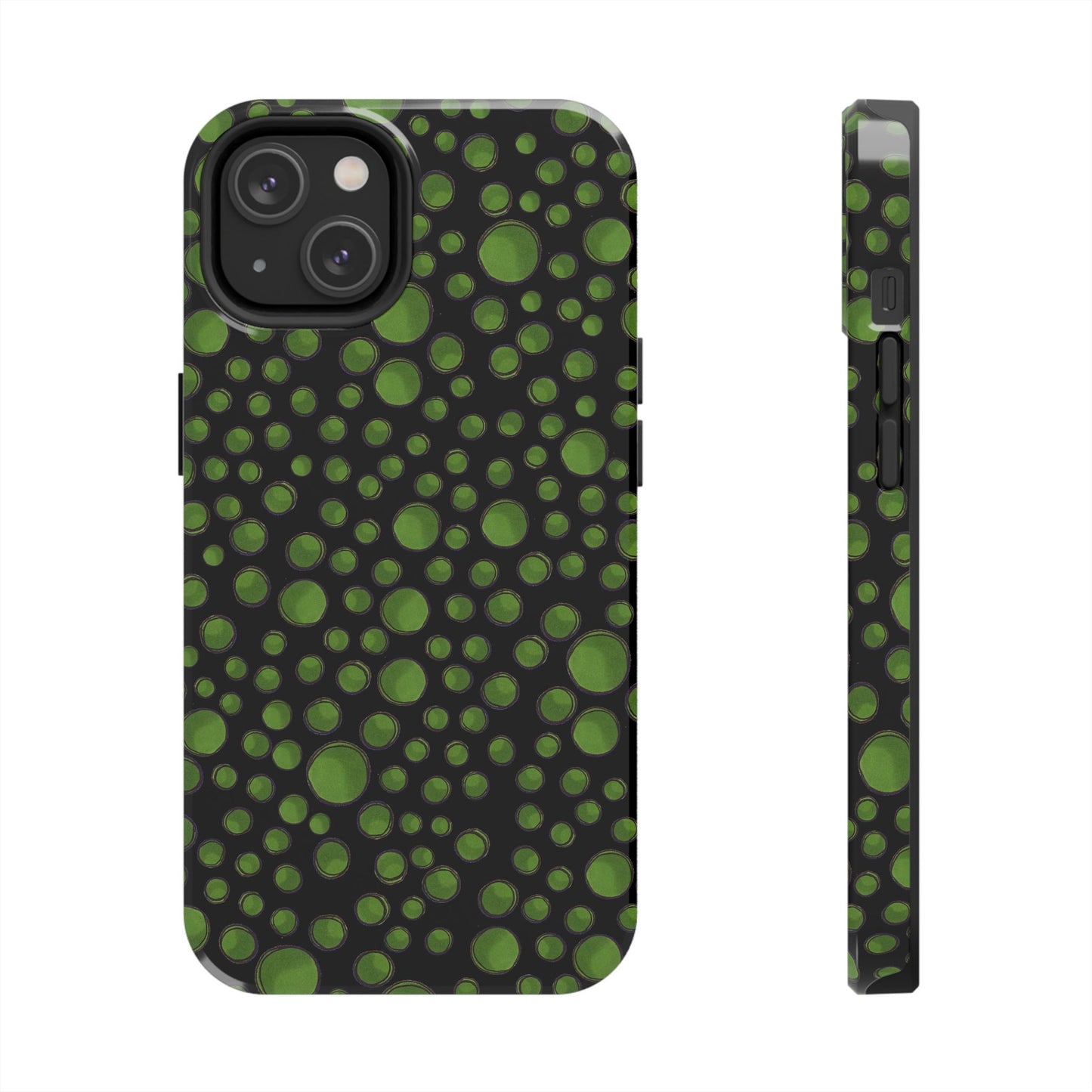 Dot Assortment Black / Green Phone Case