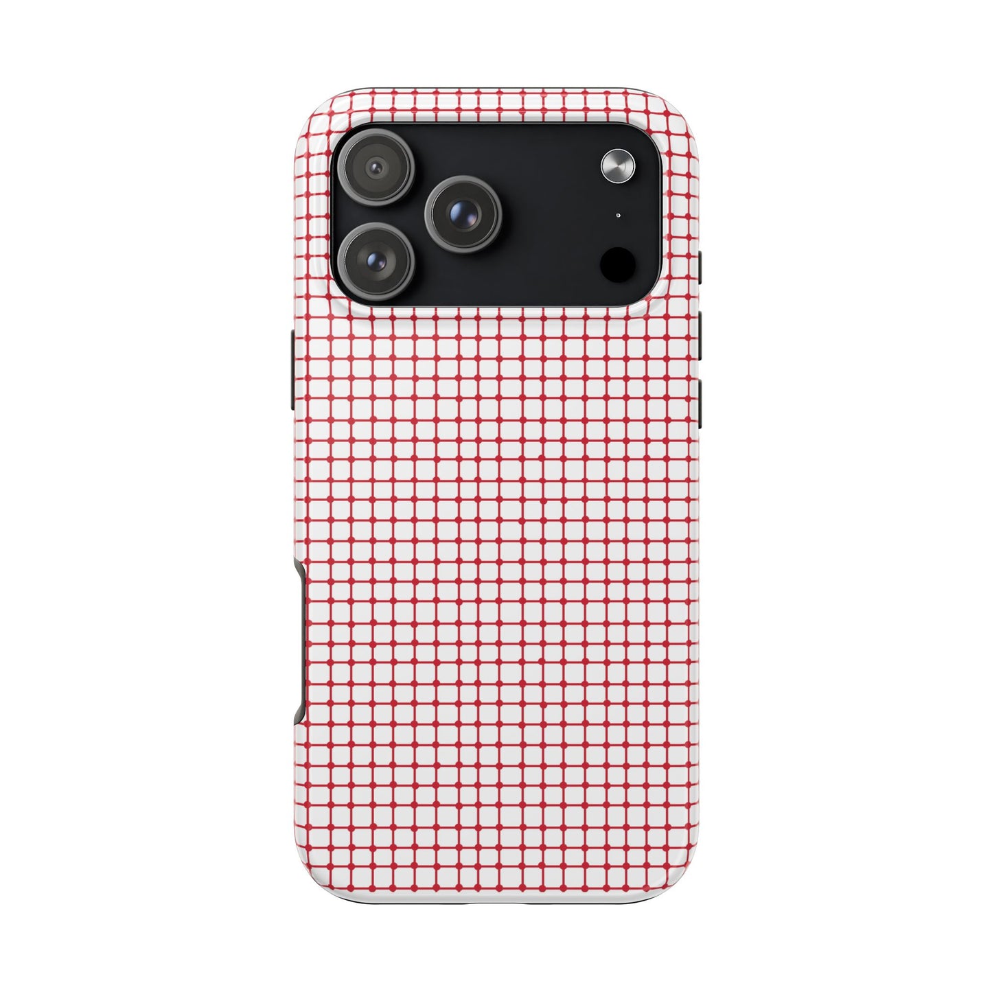 Dot Grid White / Red Phone Case