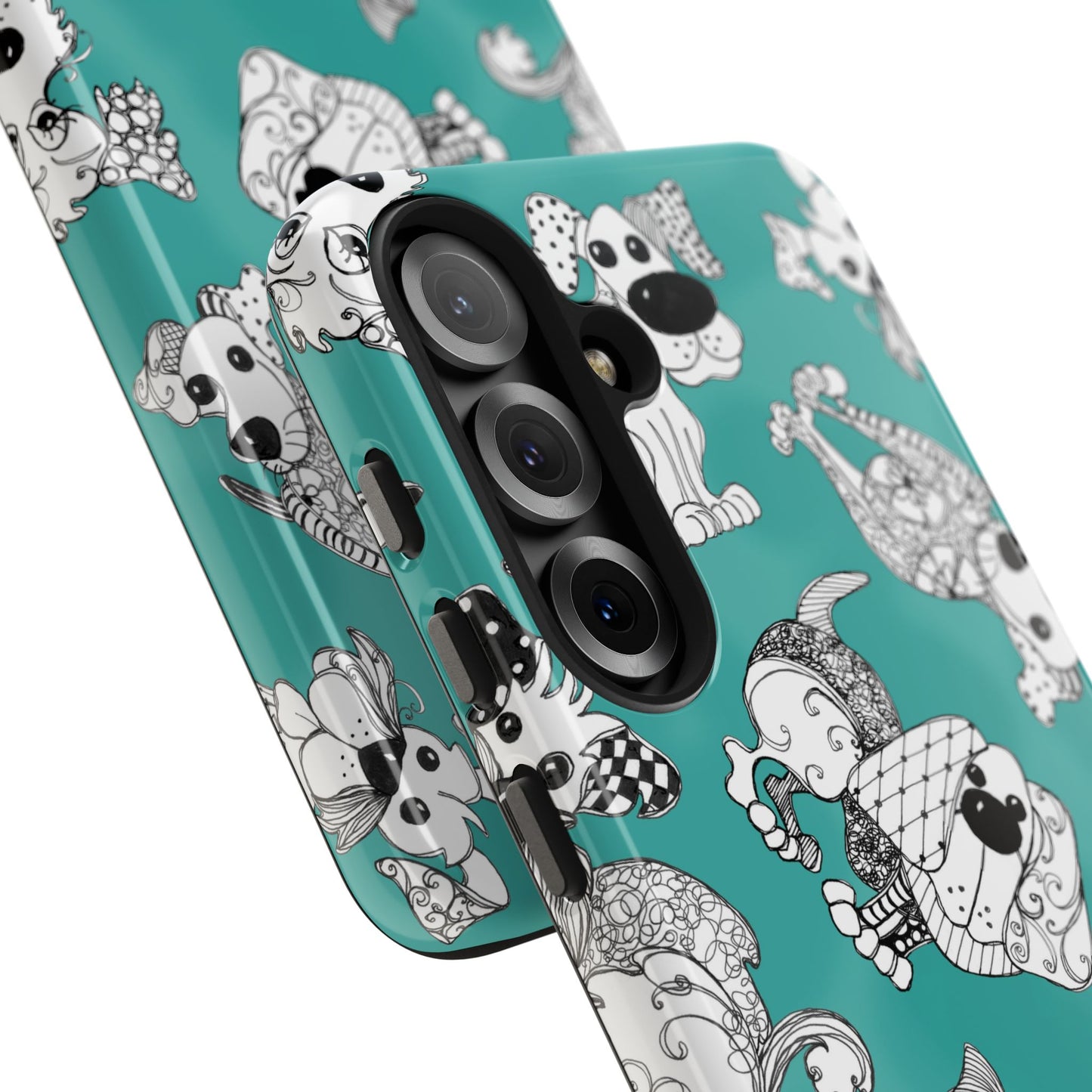Doodle Dogs Turquoise Phone Case