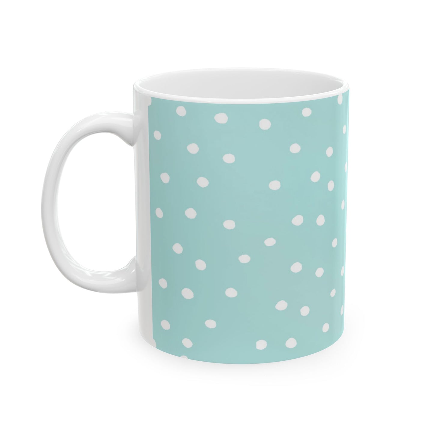 Petite Dots Seafoam / White Cup