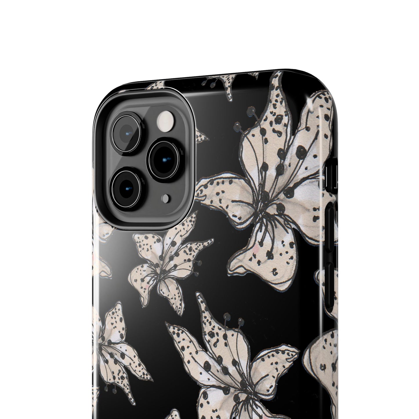 Spotted Lilies Black Phone Case