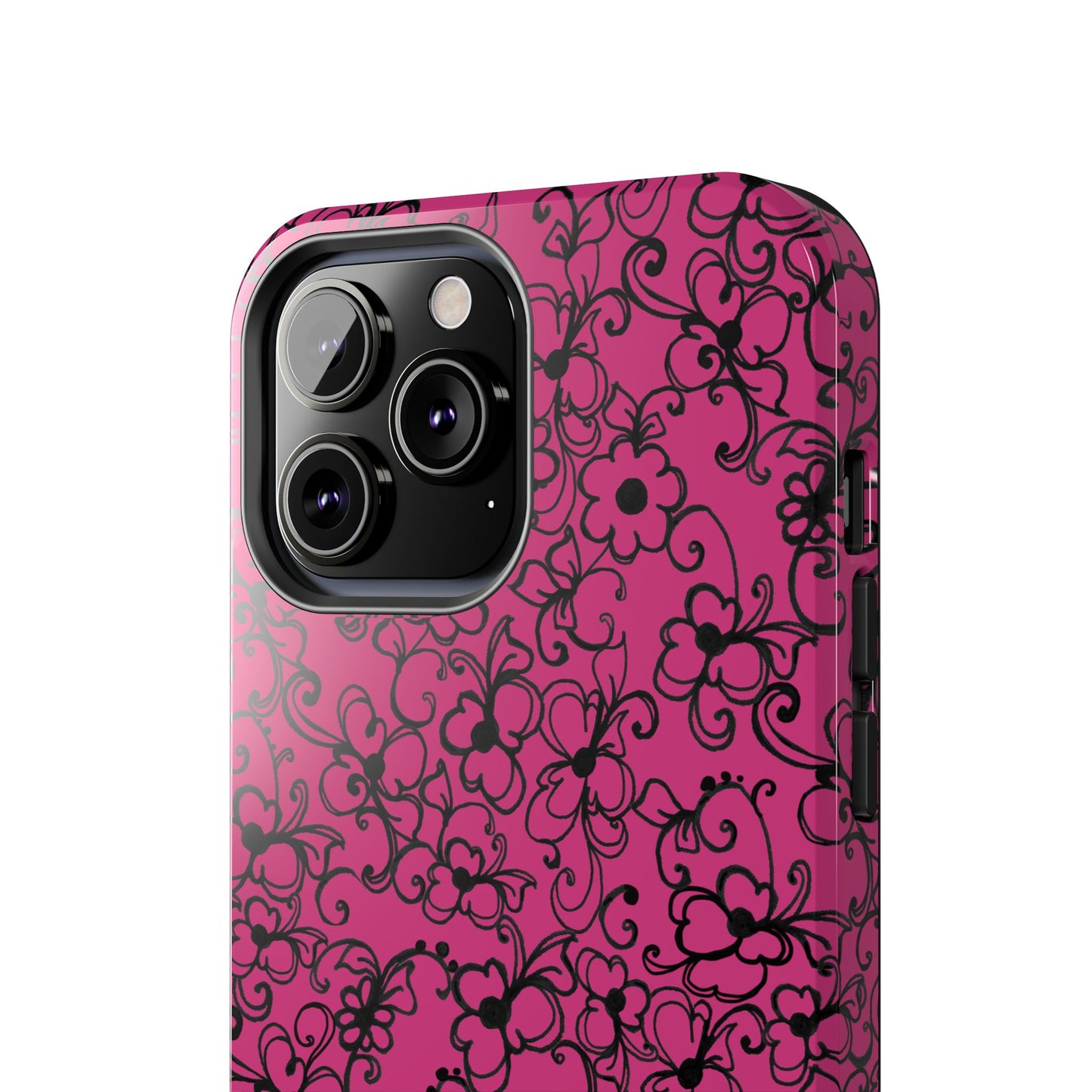 Daisy Jungle Pink / Black Phone Case