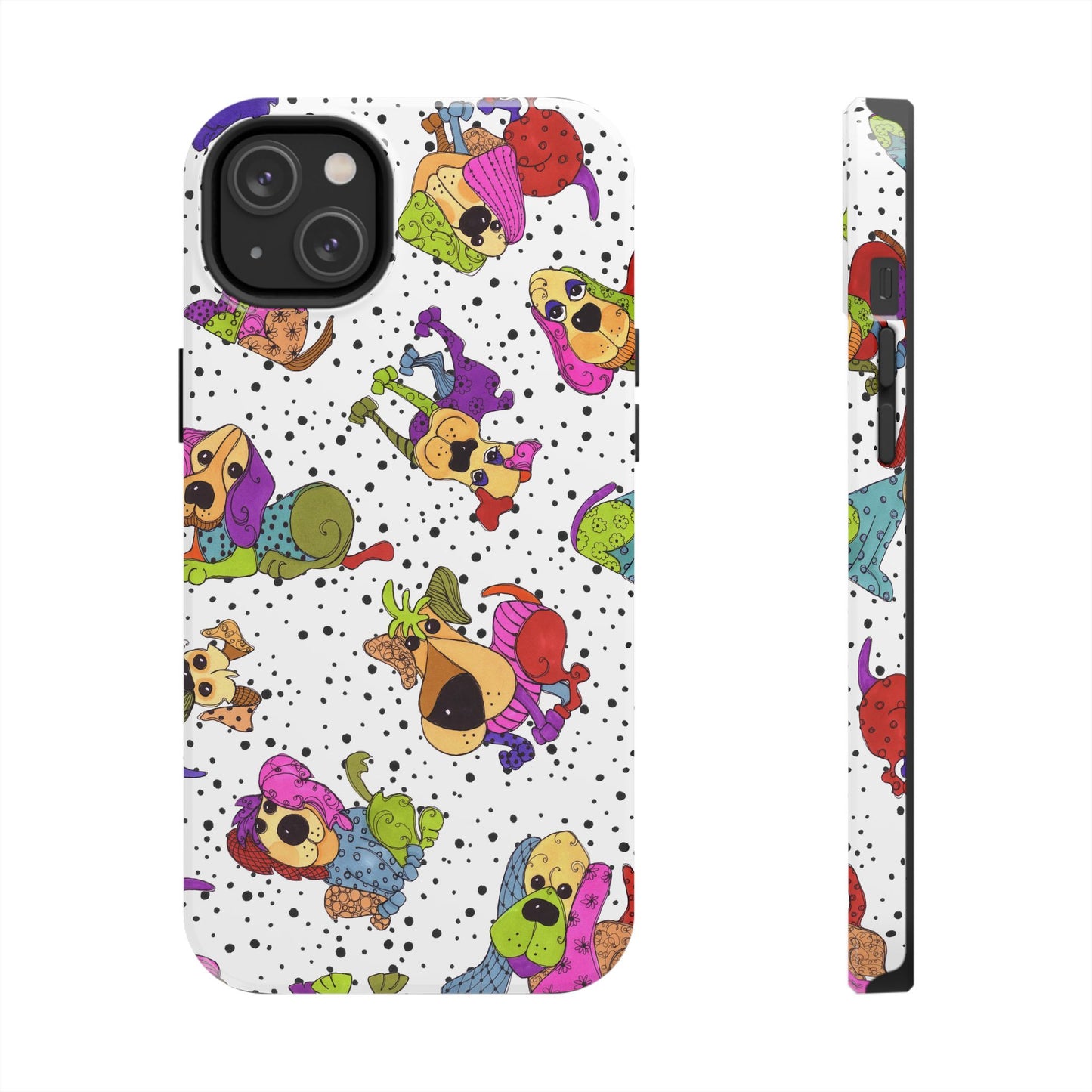 Tossed Happy Dogs White Phone Case