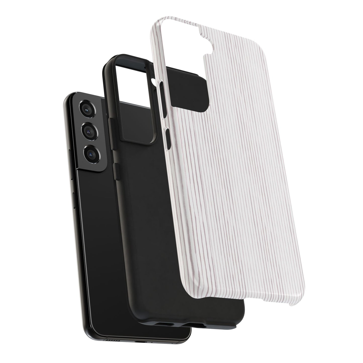 Happy Stripe White / Silver Phone Case