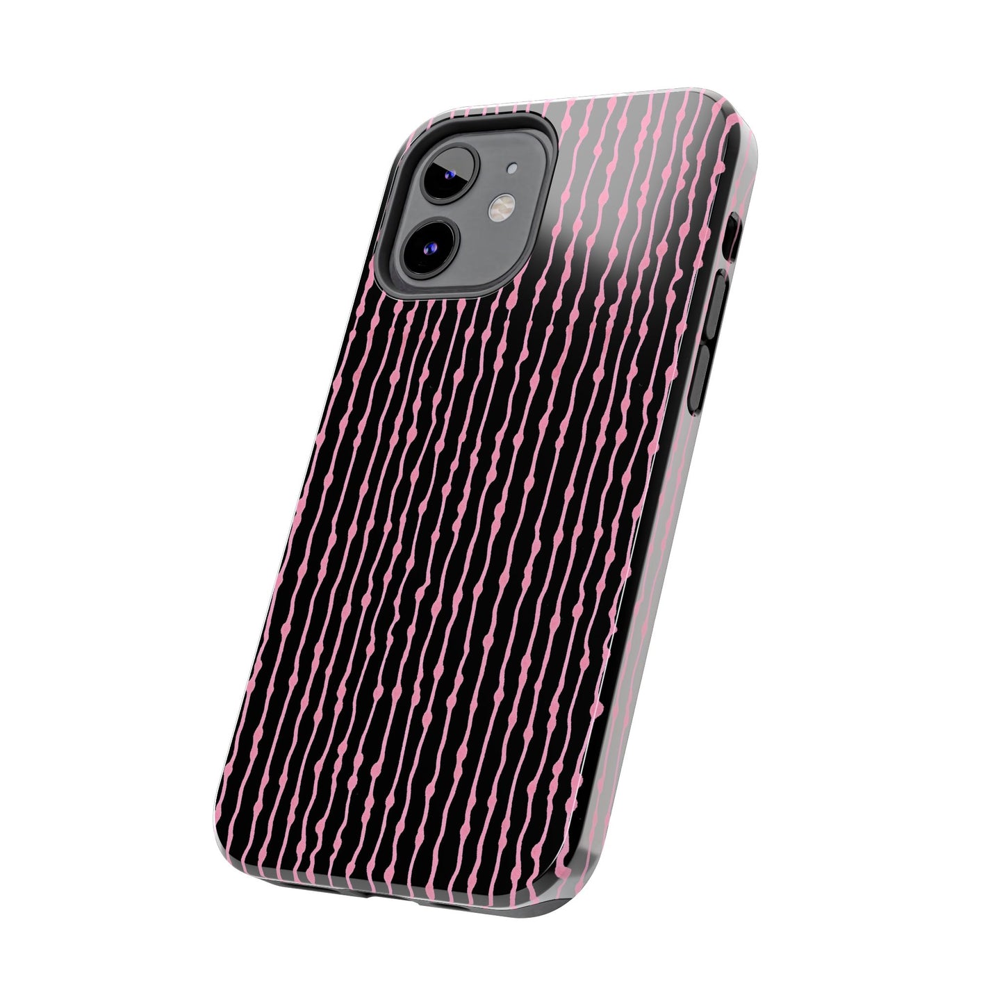 Faux Seersucker Black / Pink Phone Case
