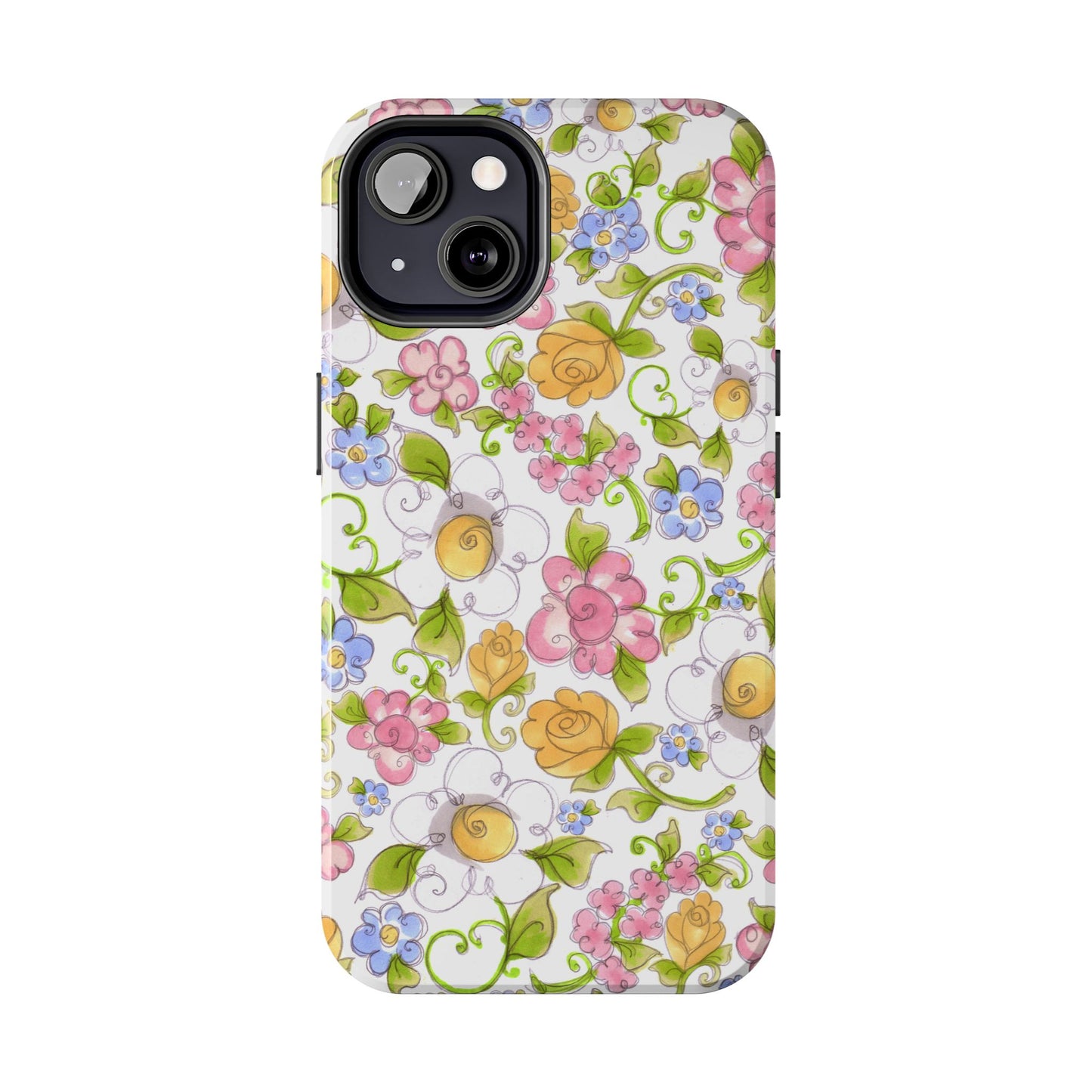 Flower Frolic White Phone Case