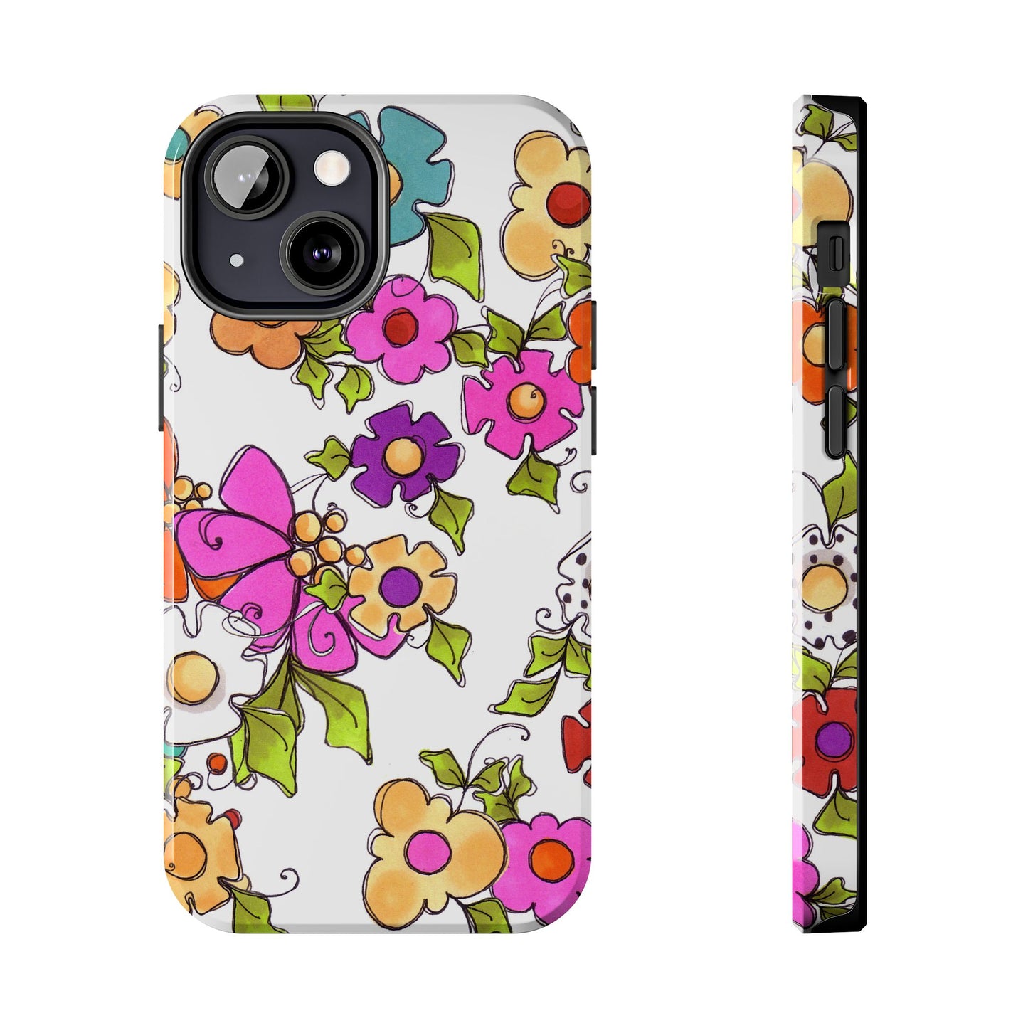 Happy Blooms White Phone Case