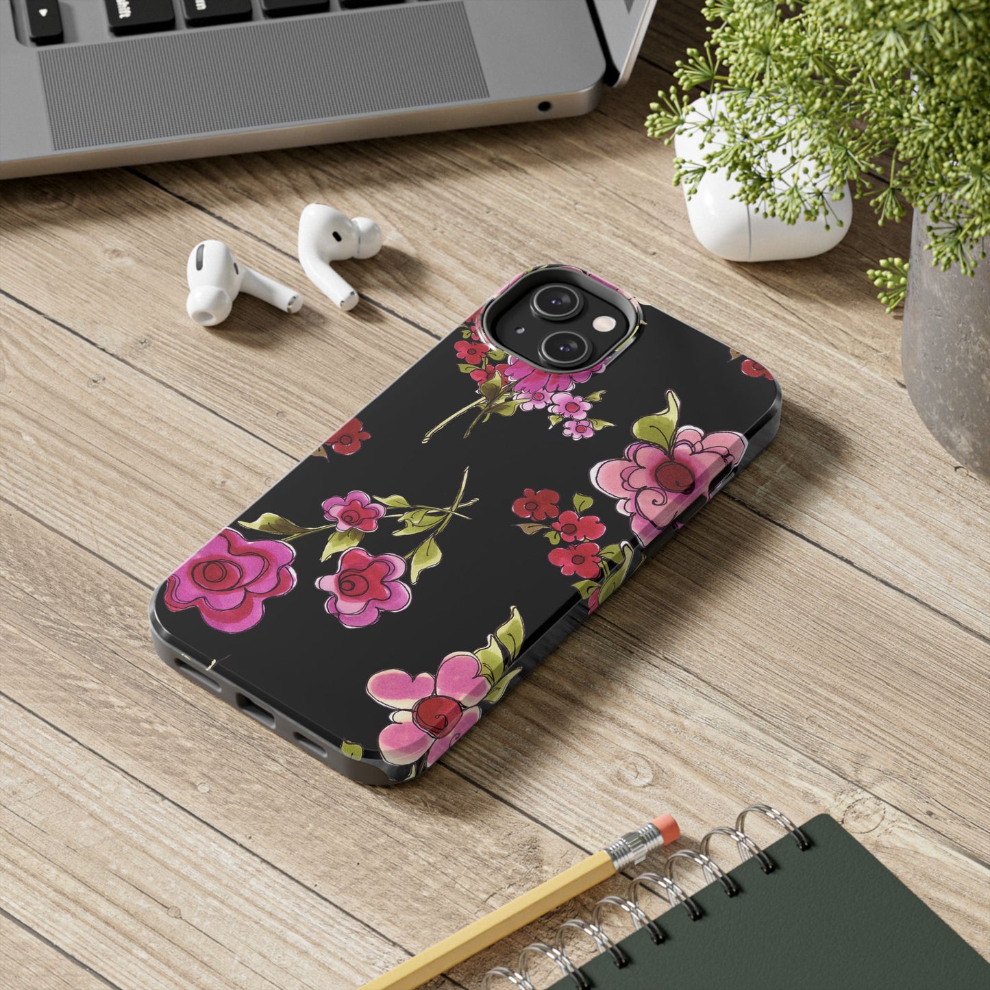 Jumbo Floral Black Phone Case