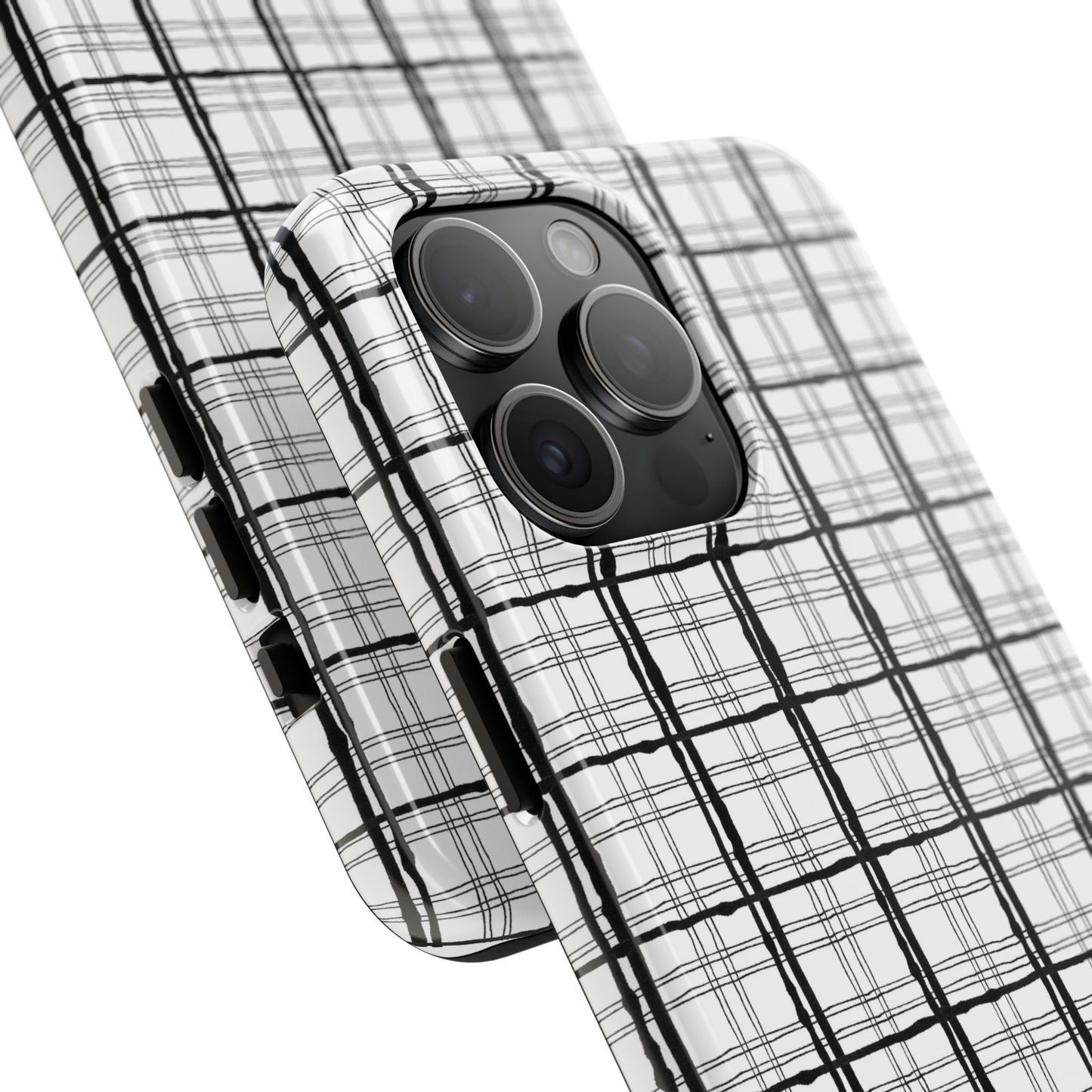 Sophistiplaid White / Black Phone Case