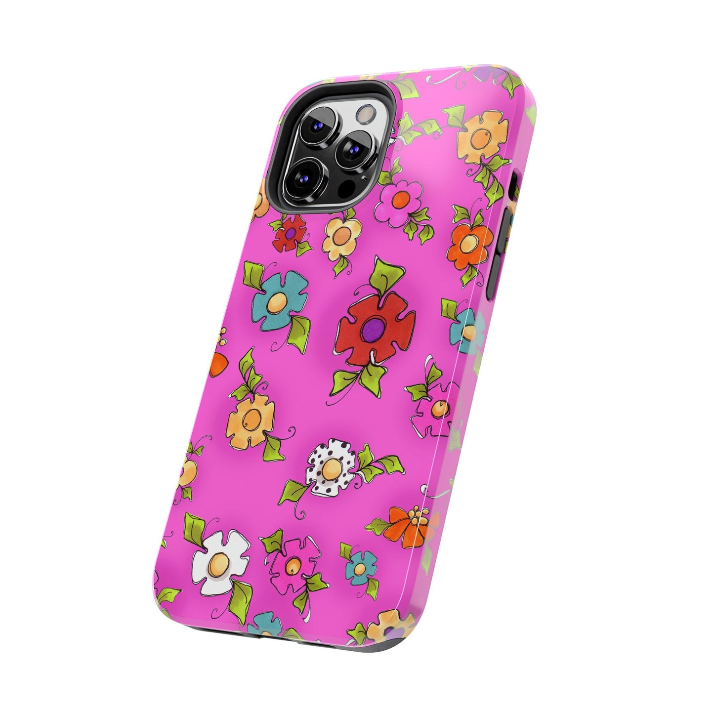 Happy Blooms Cerise Phone Case