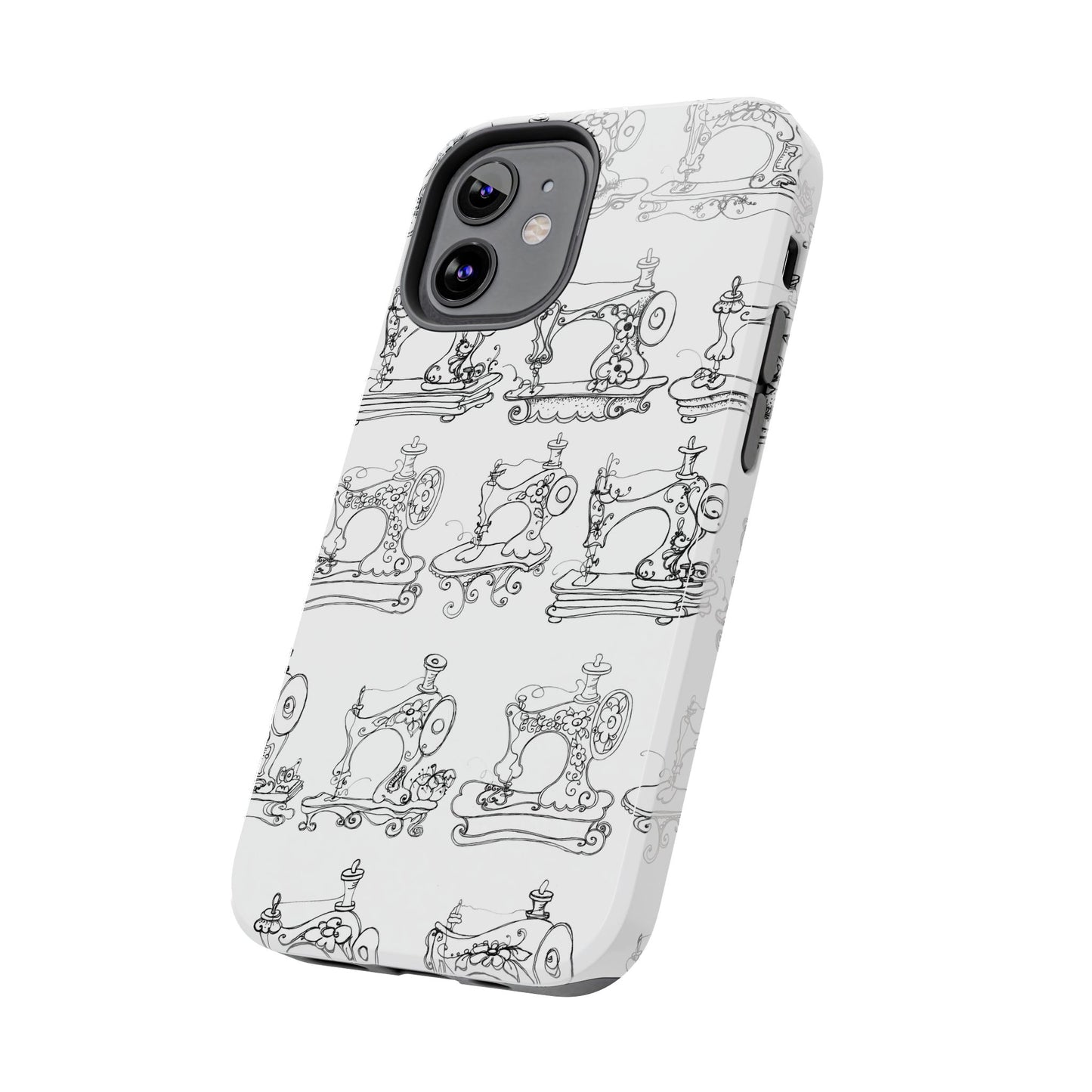 Sew Sew White / Black Phone Case