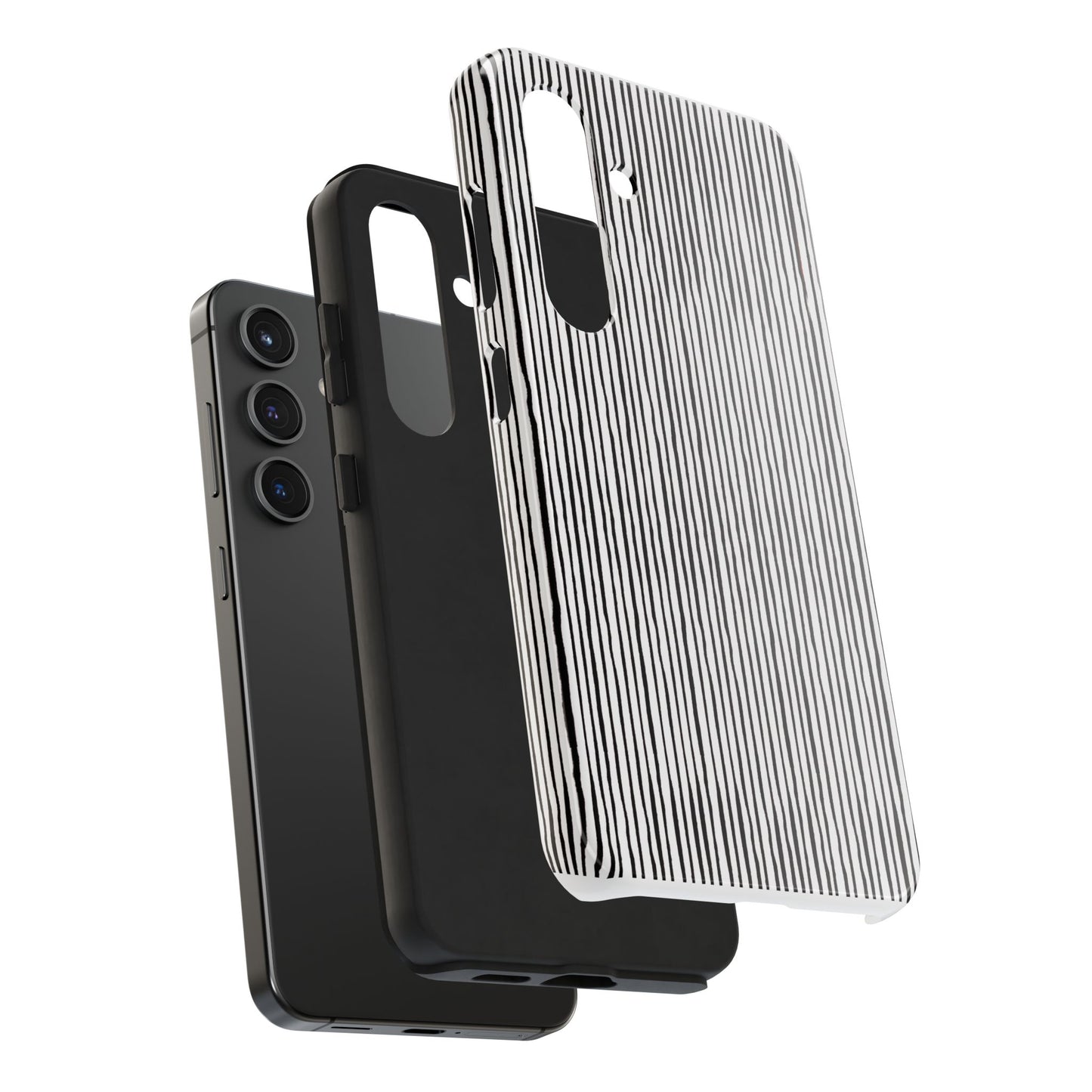 Quirky Pin Stripe White / Black Phone Case