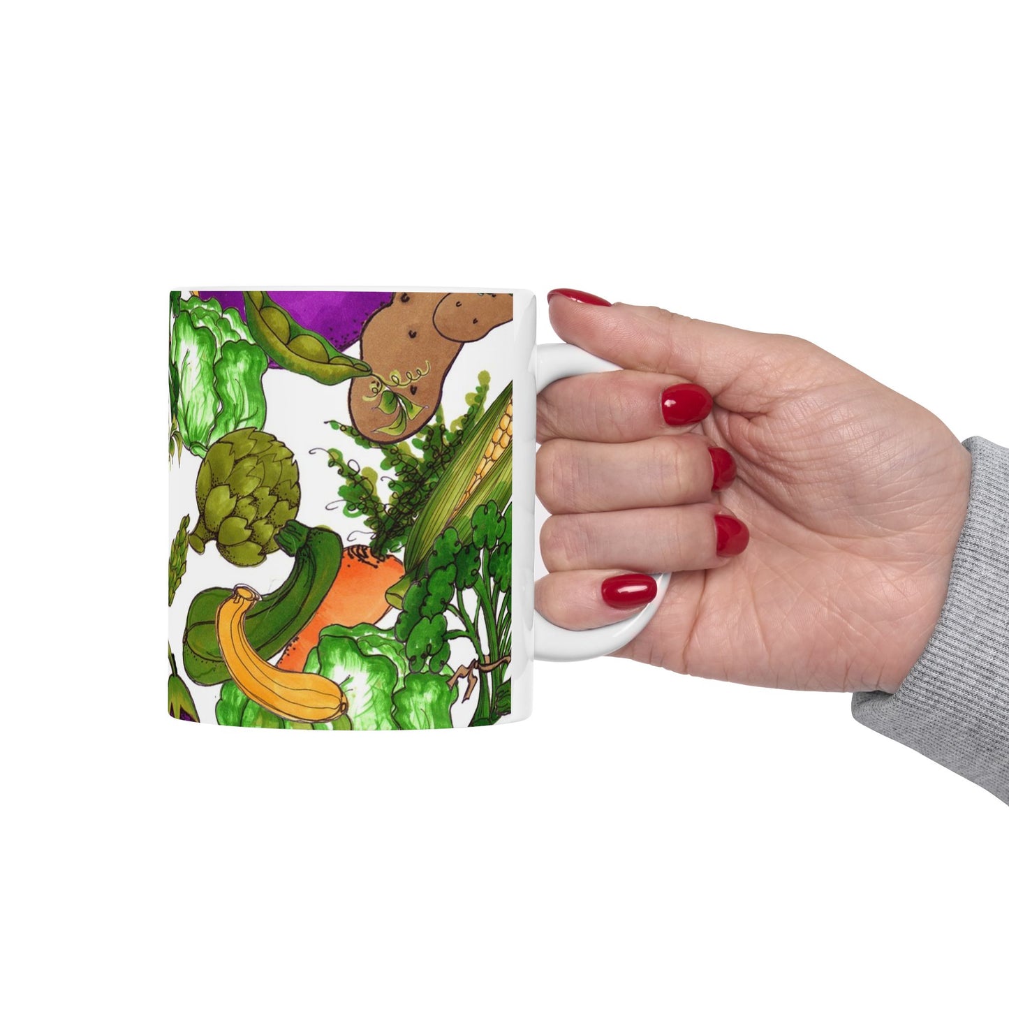Veggie Jungle White Cup
