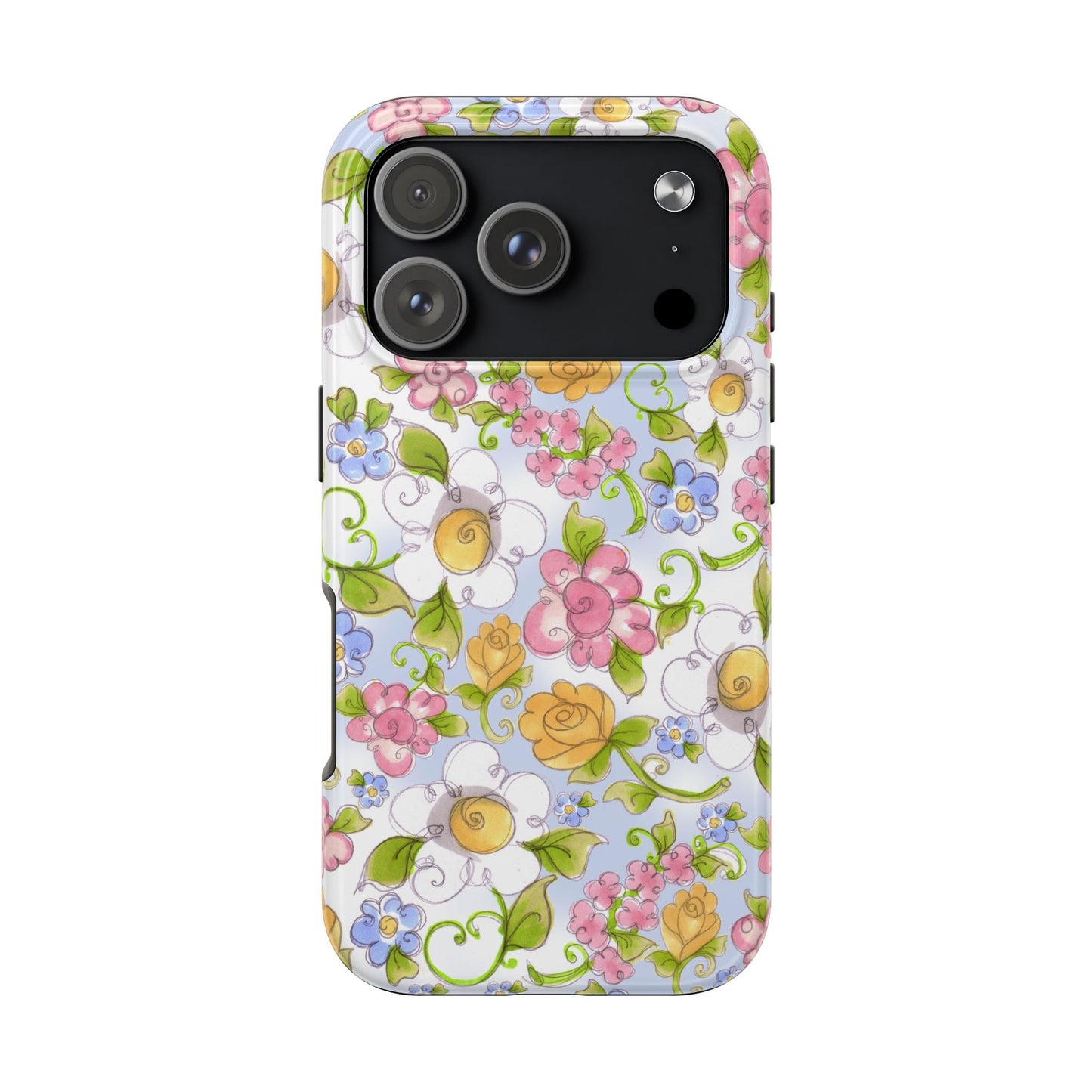 Flower Frolic Blue Phone Case