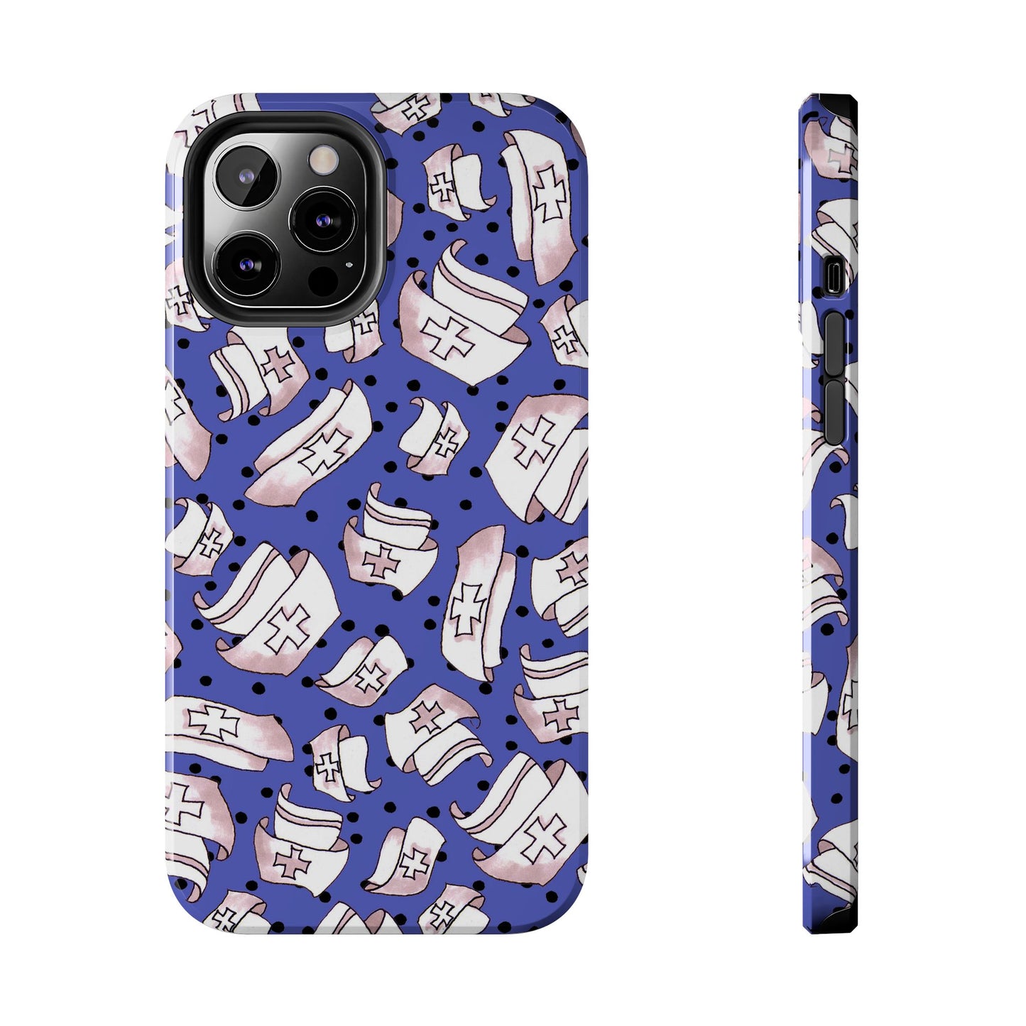 Med Hats Blue / Black Phone Case