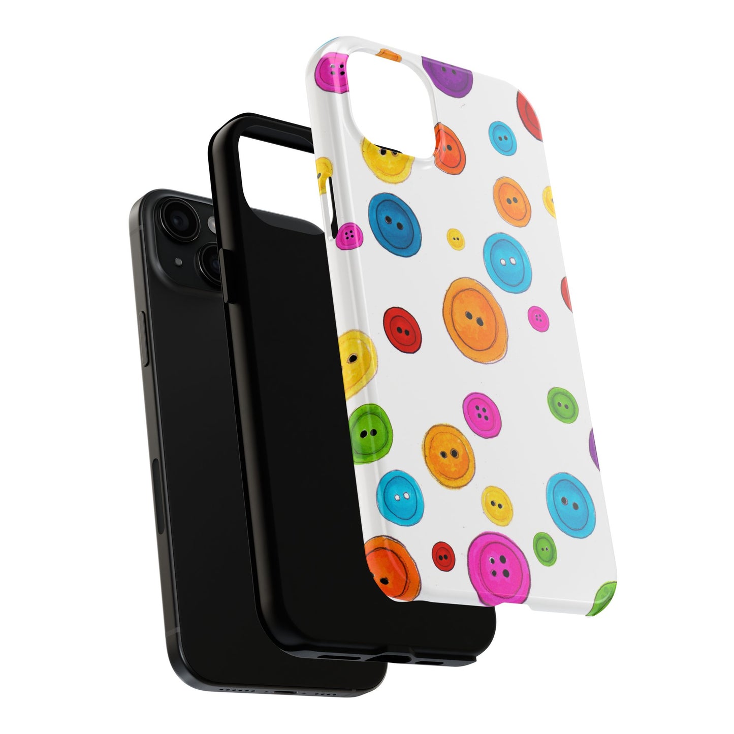 Button Dots White Phone Case