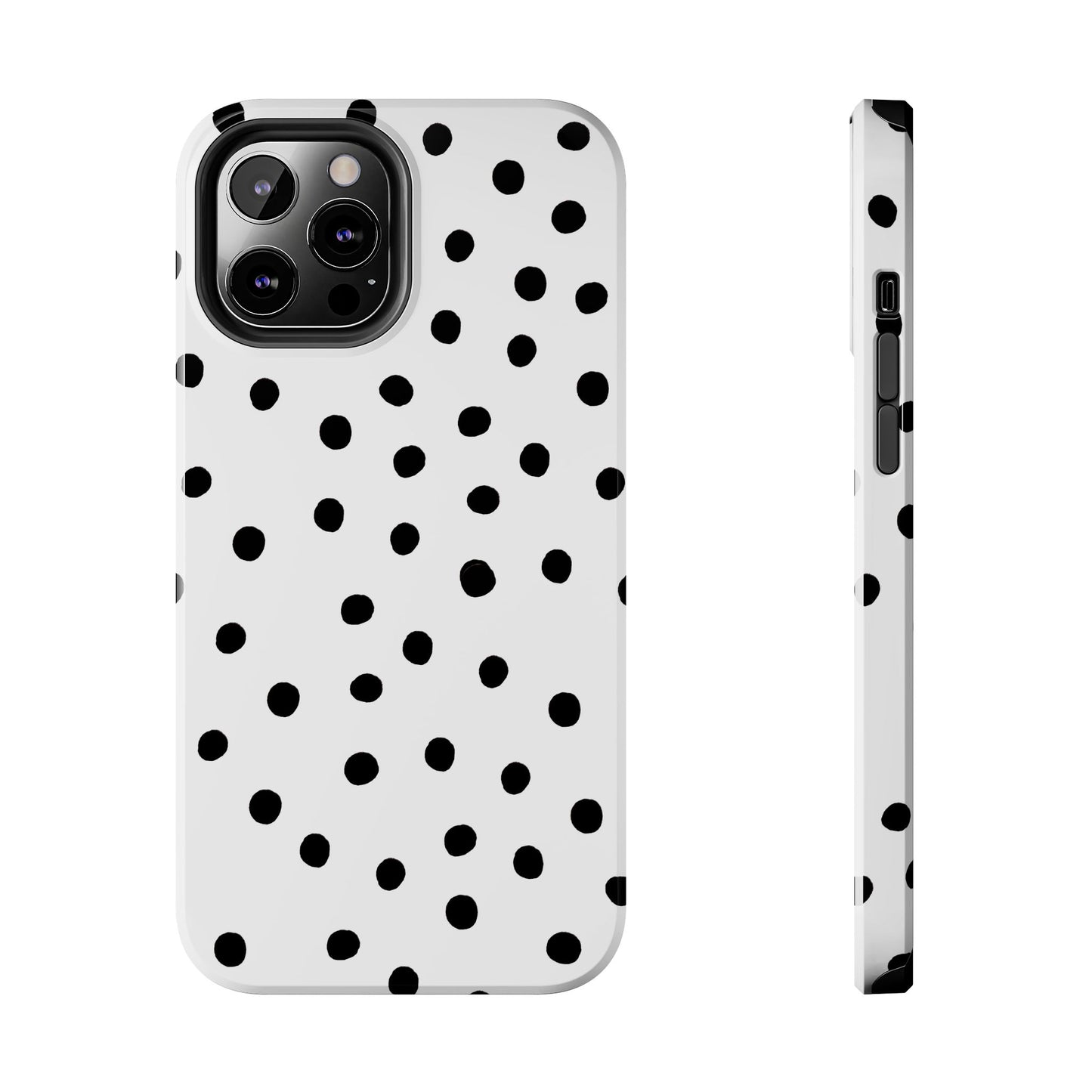 Dot White / Black Phone Case