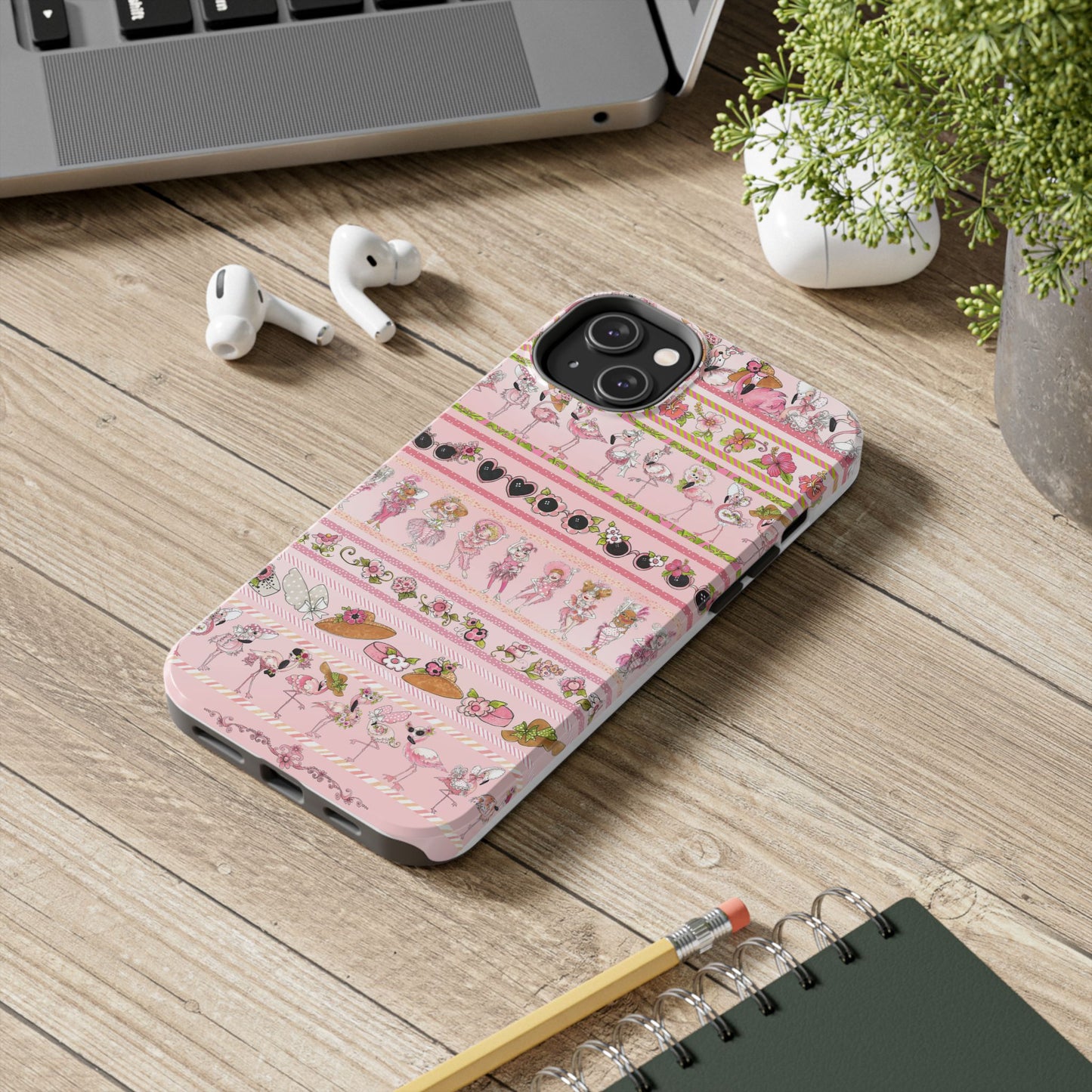 Flam Borders Pink Phone Case