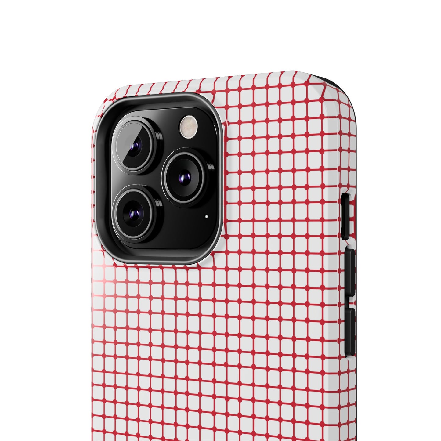Dot Grid White / Red Phone Case