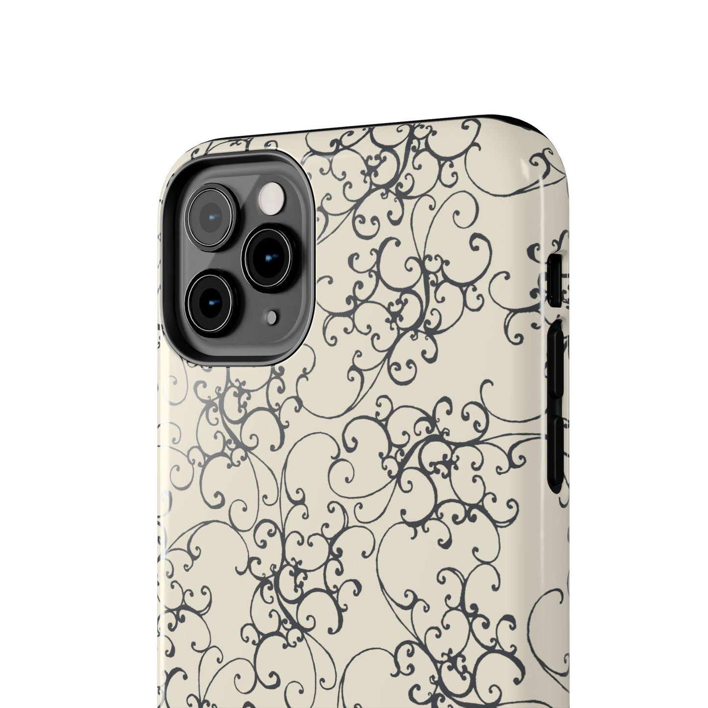 Elegant Scroll Ivory / Black Phone Case